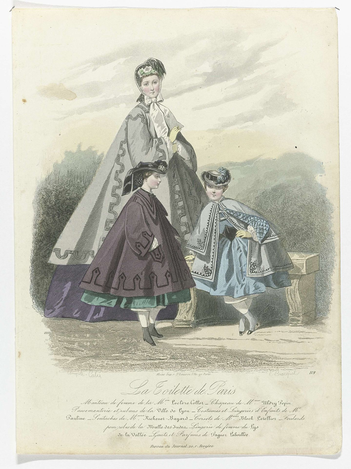 La Toilette de Paris, 1863, No. 119 : Manteau de femm (...) by E. Bracquet