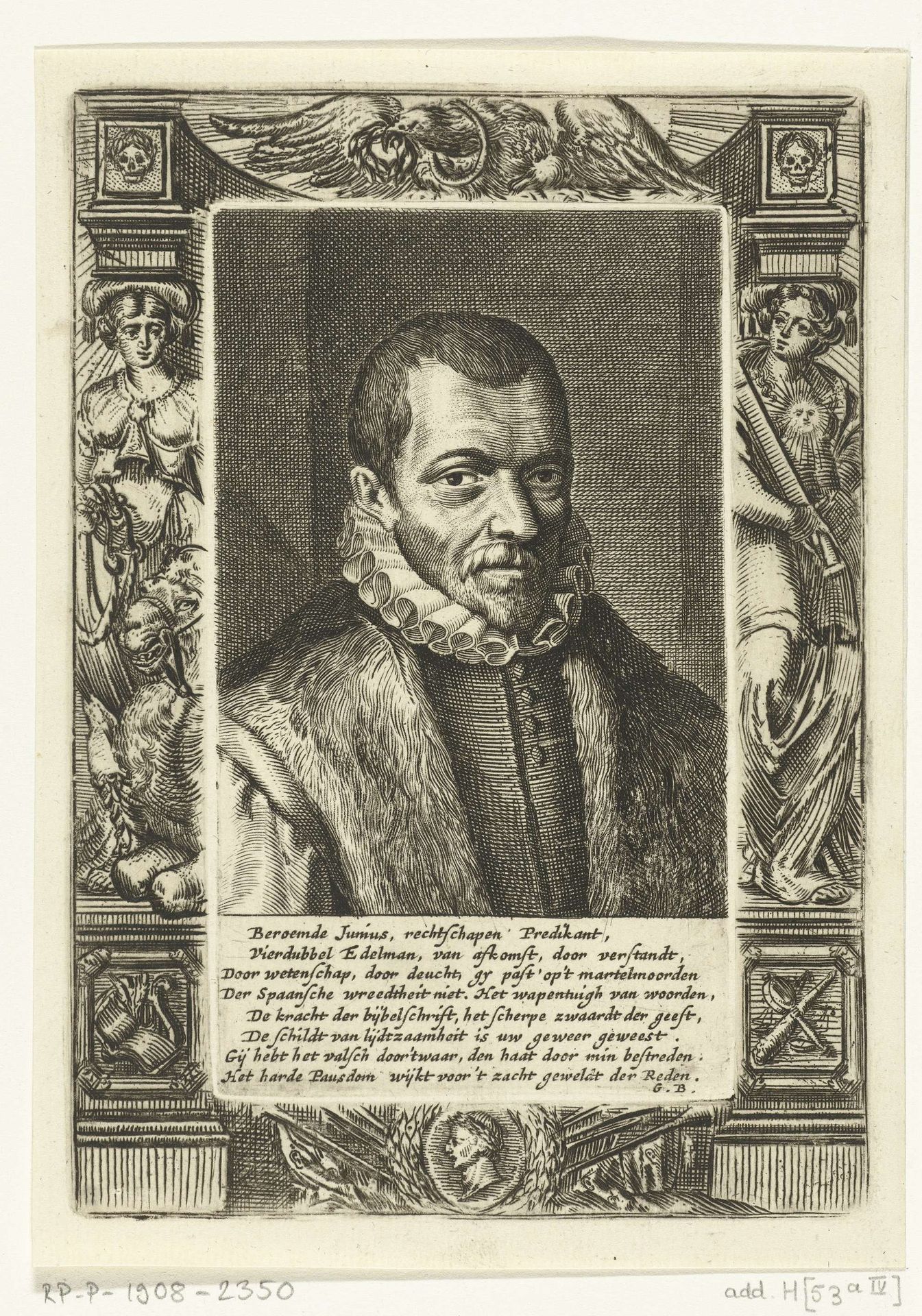 Portret van Franciscus Junius (I) by Hendrik Bary