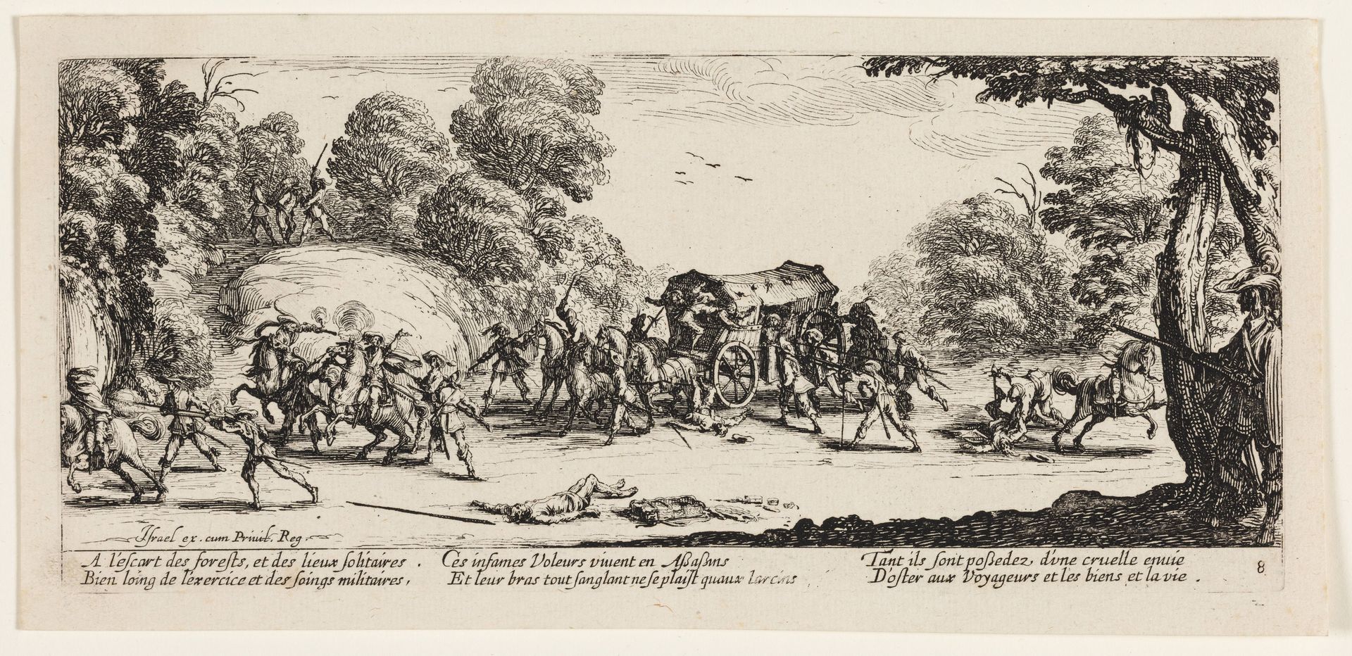 En diligence angribes by Jacques Callot