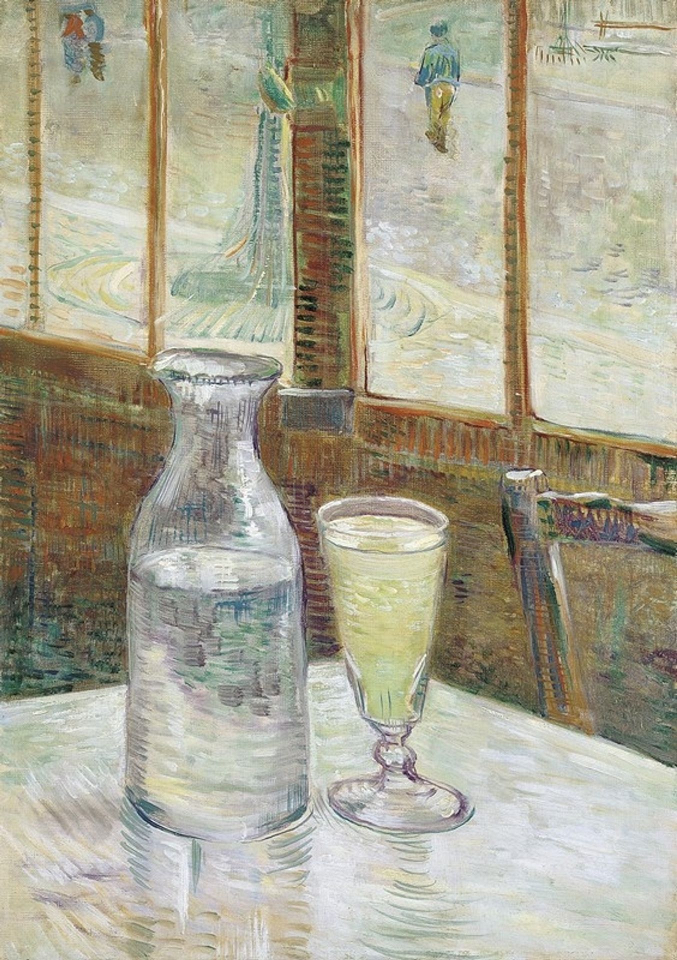 Café table with absinth by Vincent van Gogh