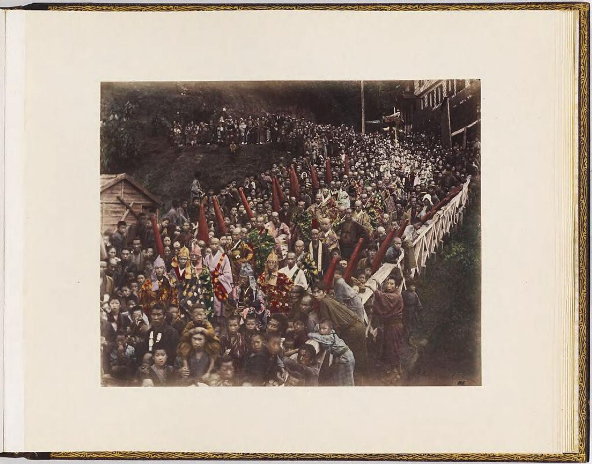 Untitled (crowd at a festival or procession) by Adolfo Farsari
