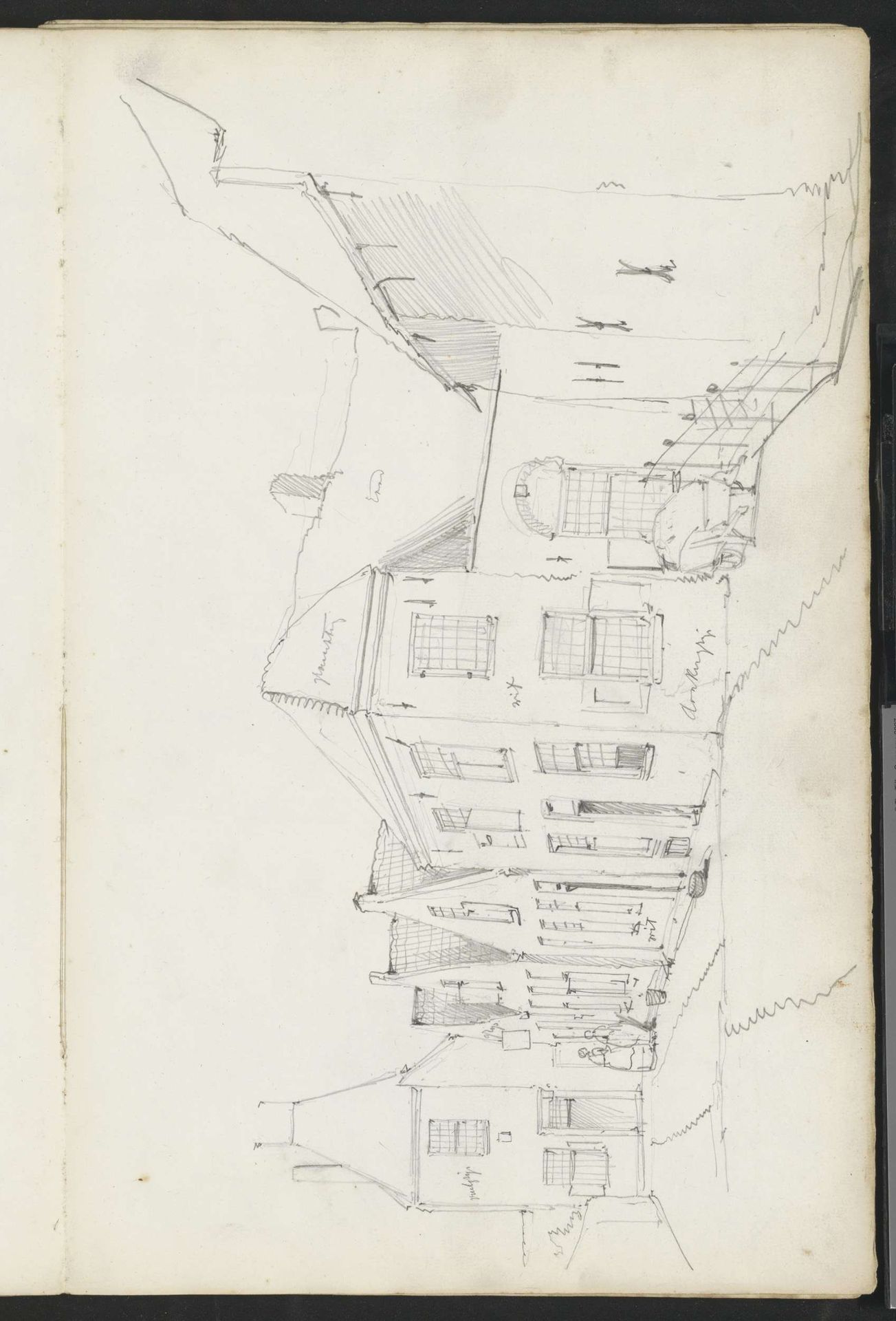 Straatgezicht met figuren by Willem Koekkoek