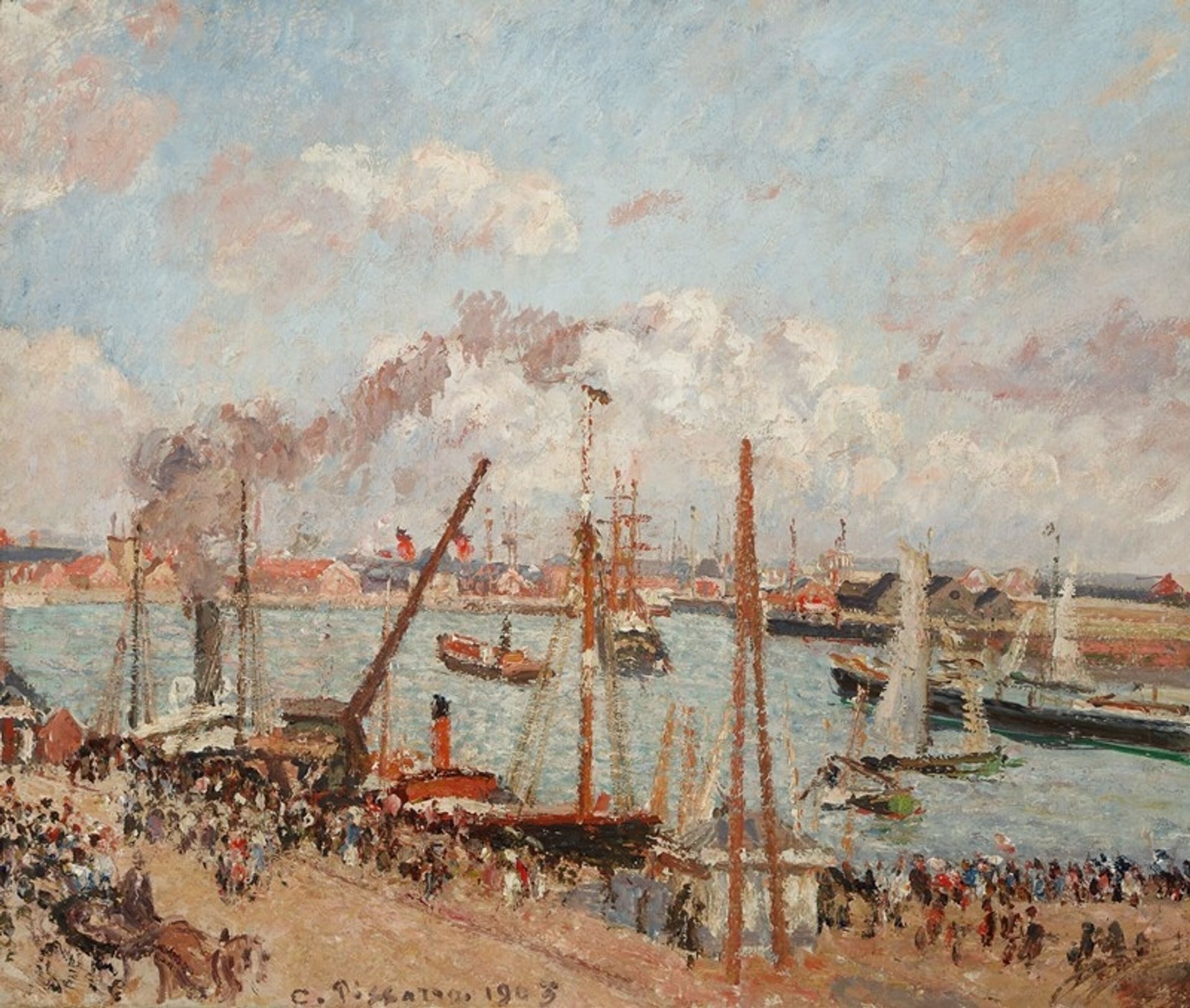 L’Anse des Pilotes, après-midi, temps ensoleillé, Le Havre by Camille Pissarro