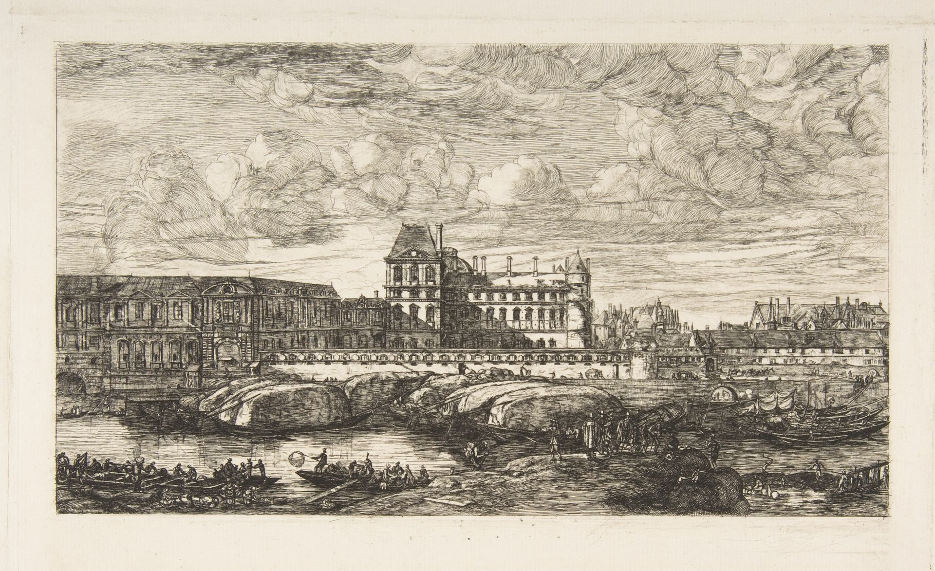 L'Ancien Louvre (The Old Louvre, Paris, after Zeeman) by Charles Meryon