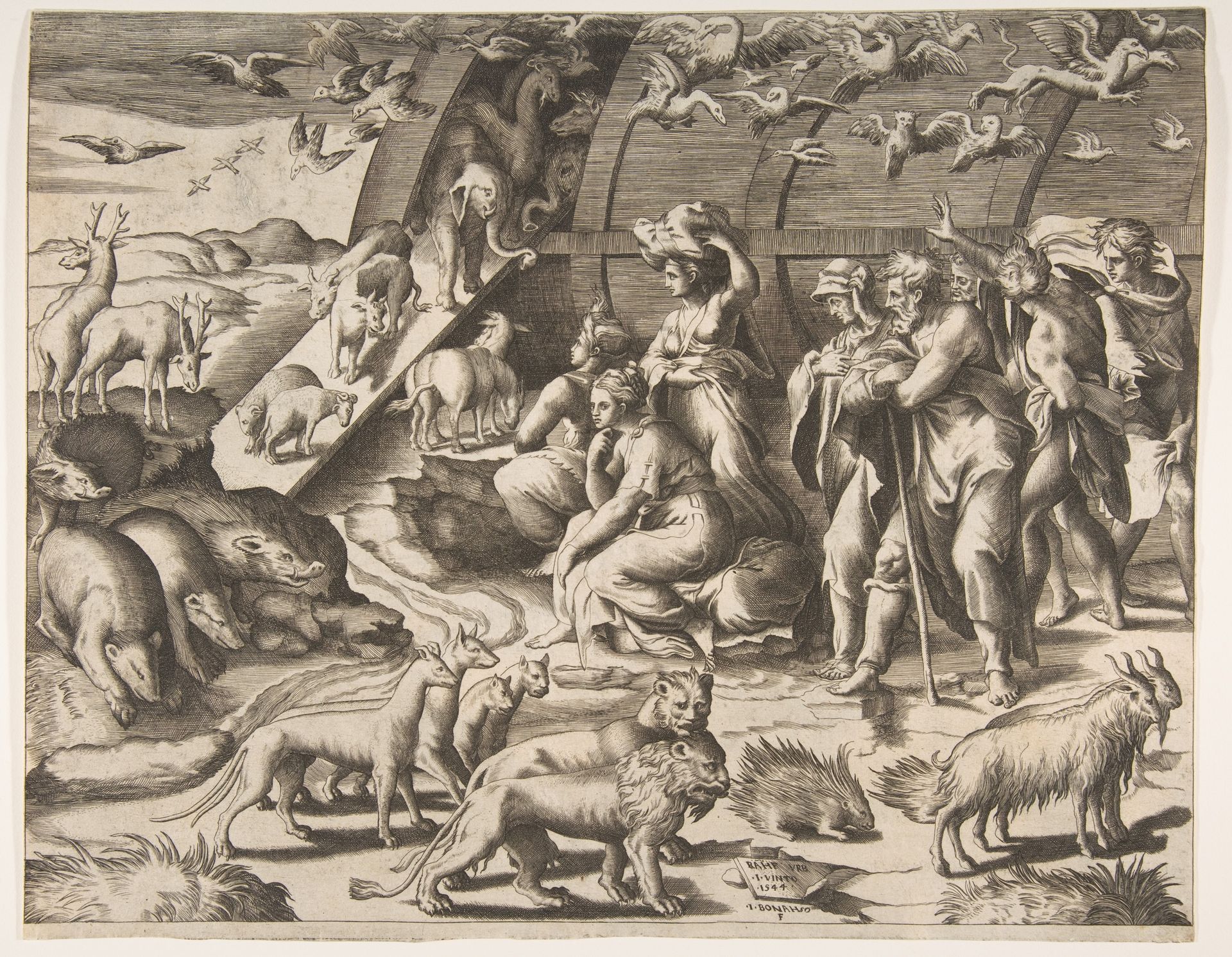 Noah leaving the Ark by Giulio Bonasone
