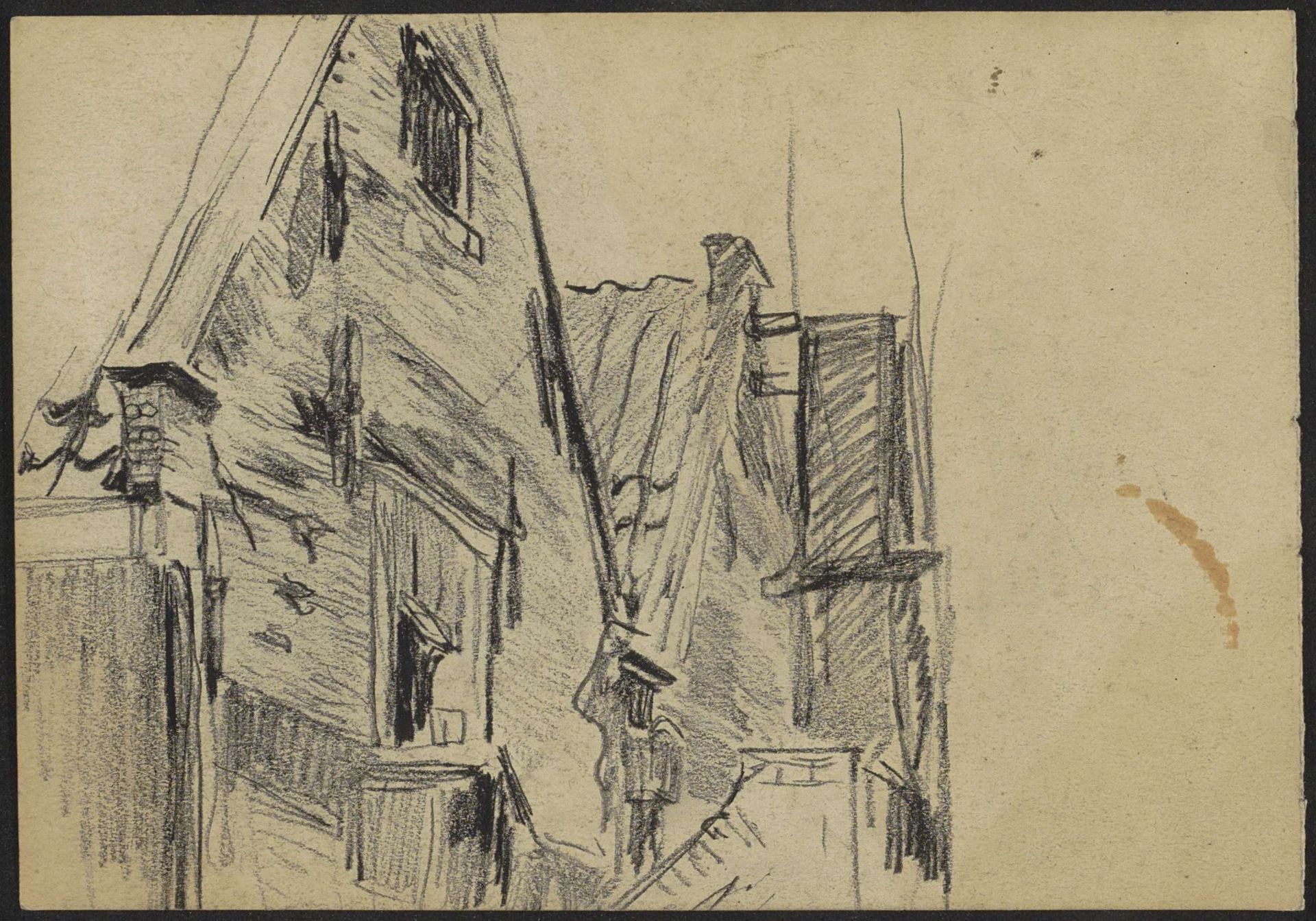 Achtergevels van de panden Korte Dijkstraat 2 en 4 in Amsterdam by Willem Witsen
