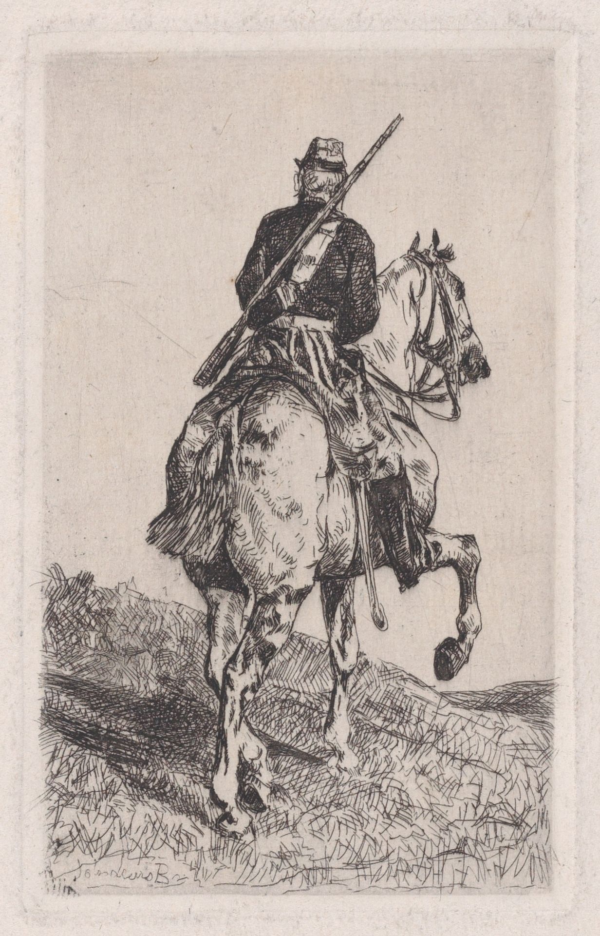 Man on horseback by John-Lewis Brown
