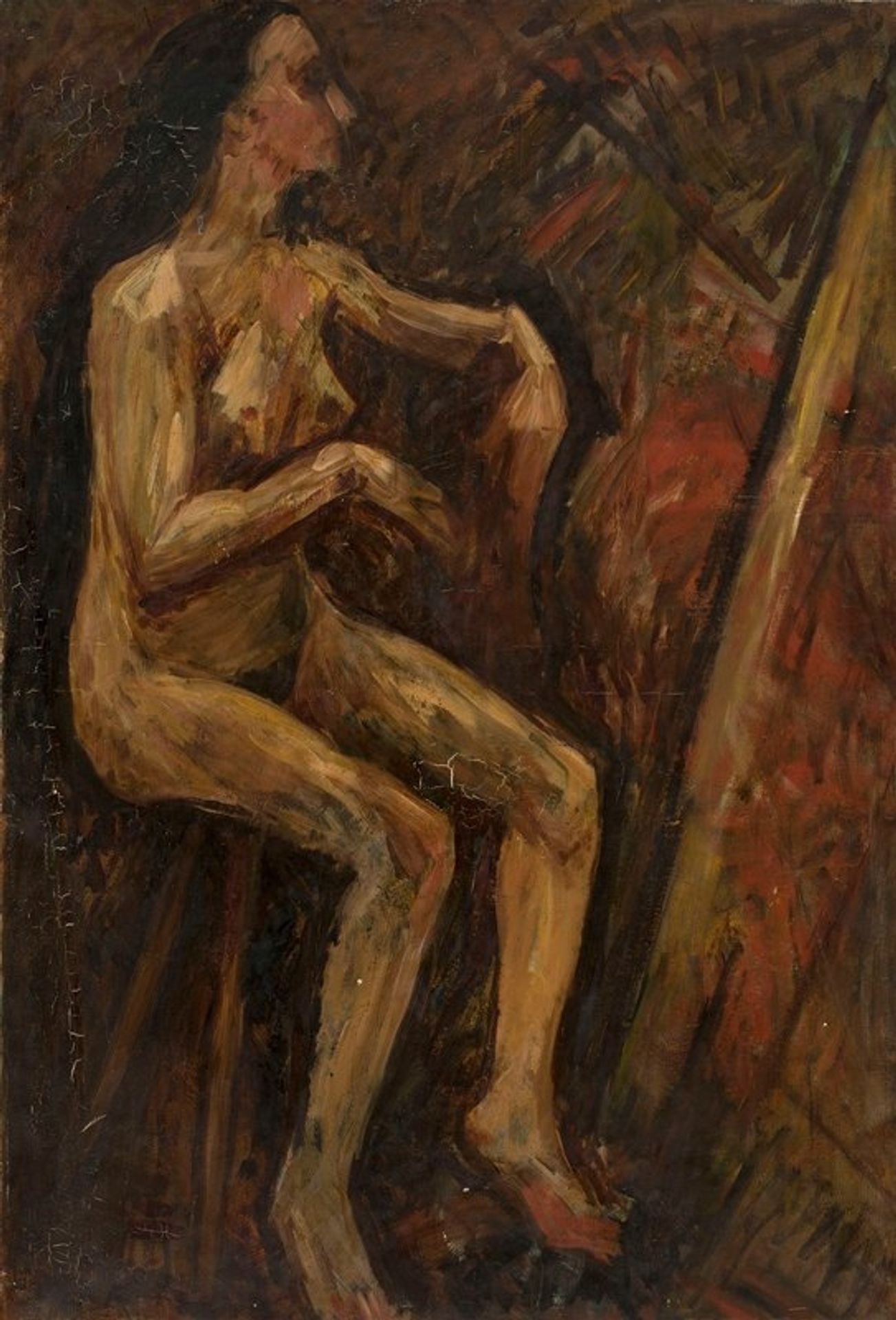Akt kobiety siedzącej by Tadeusz Makowski