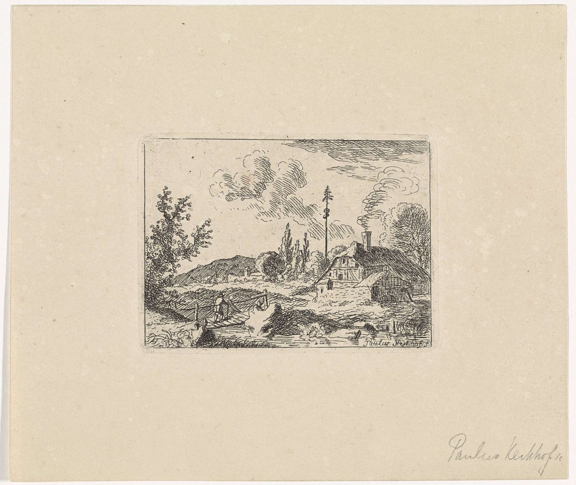 Boerenhoeve in heuvellandschap by Paulus Kerkhof