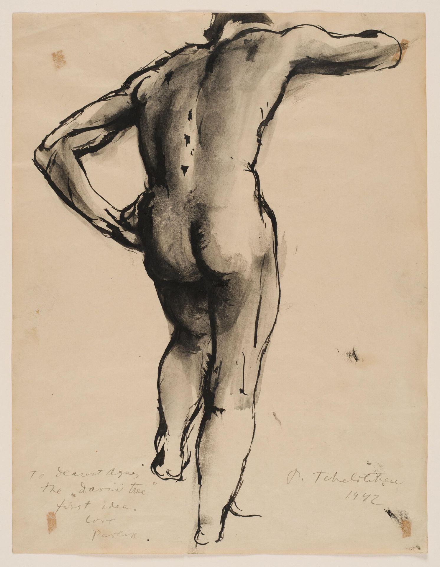 Study for David, for "Derby Hill Theme: David and Goliath" by Pavel Tchelitchew