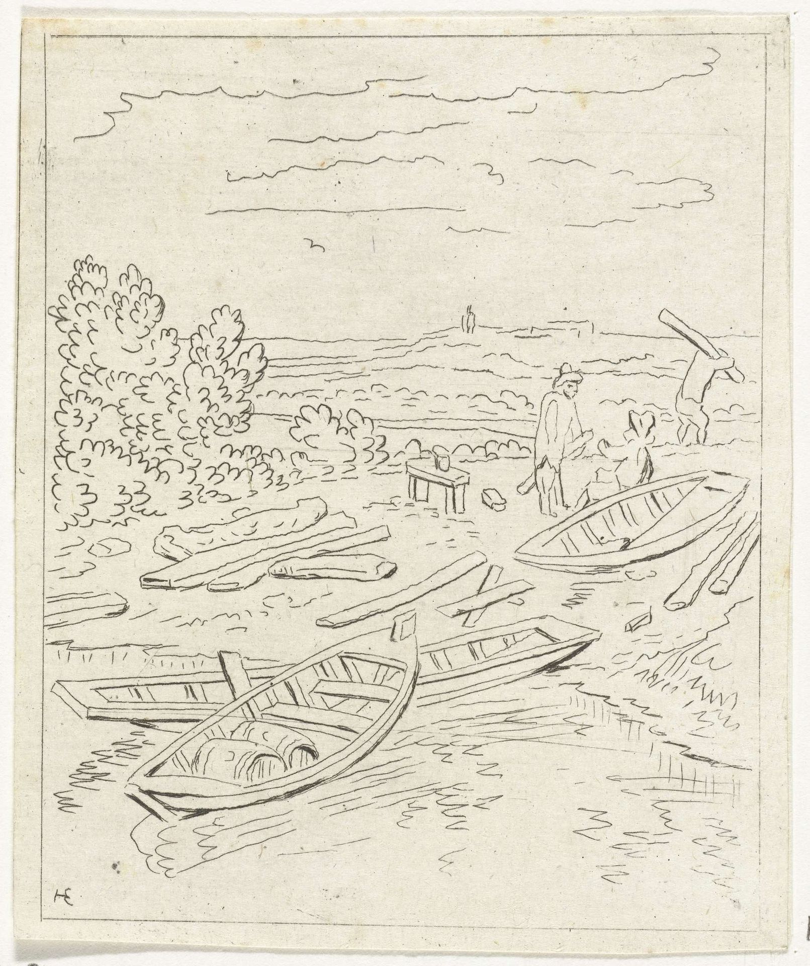 Roeiboten by Anthonie van den Bos