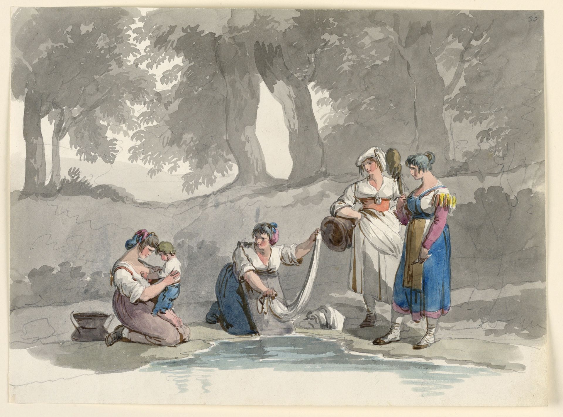 At a Stream in the Mountains near Rome by Bartolomeo Pinelli