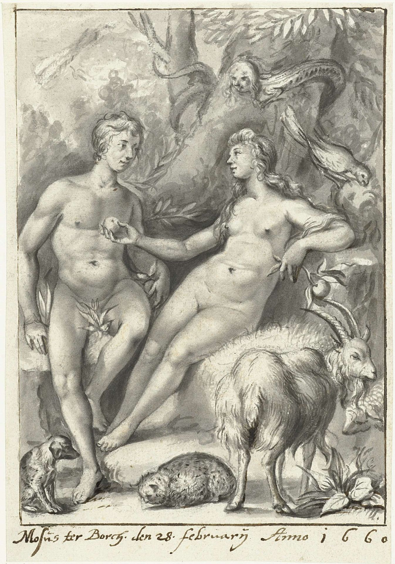 Adam en Eva by Moses ter Borch