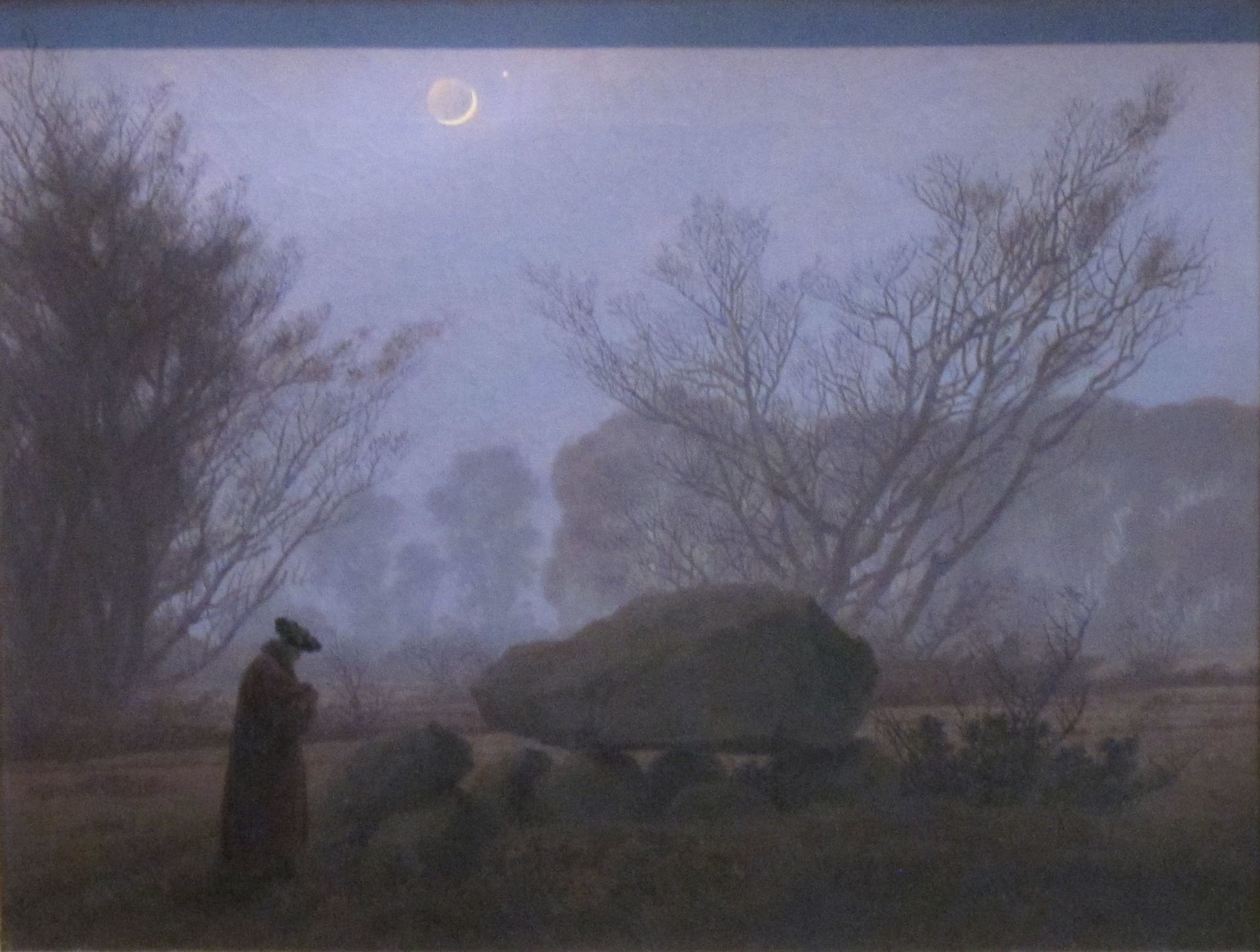 A Walk at Dusk (with Tumulus) by Caspar David Friedrich