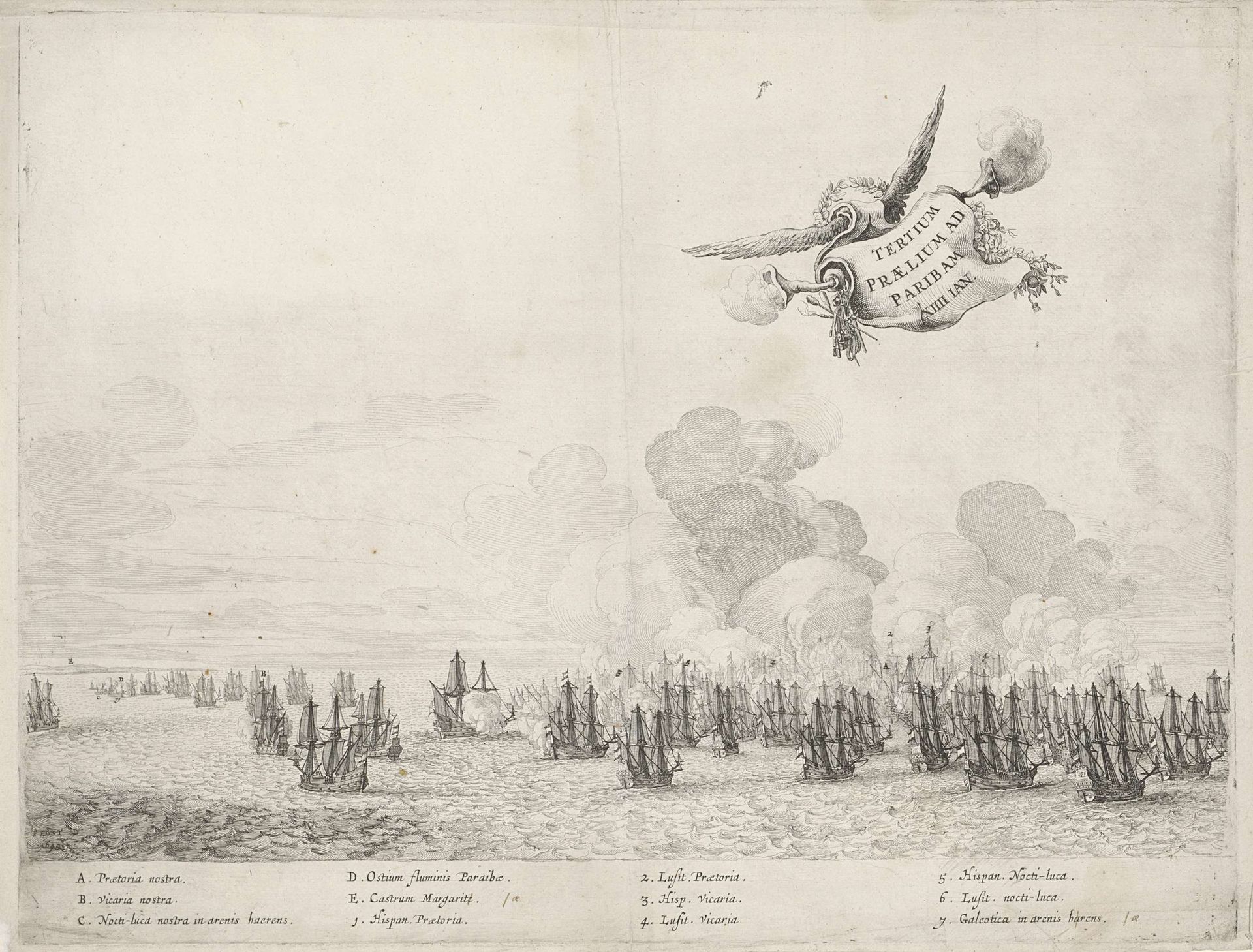 Derde gevecht met de Portugese vloot bij Paraiba, 1640 by Salomon Savery