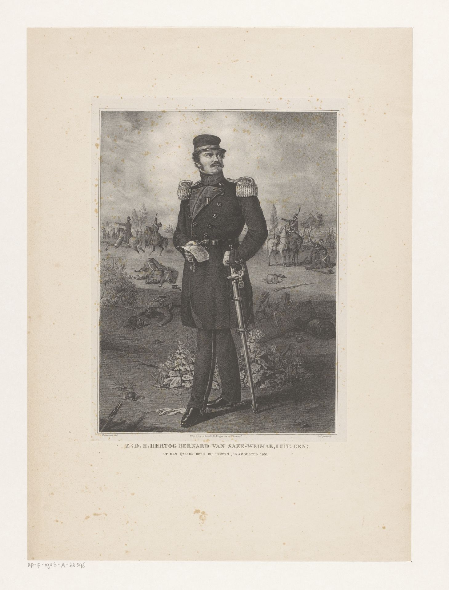 Portret van luitenant generaal Bernard van Saksen-Weimar by Hendrik Jan Heerenbrood