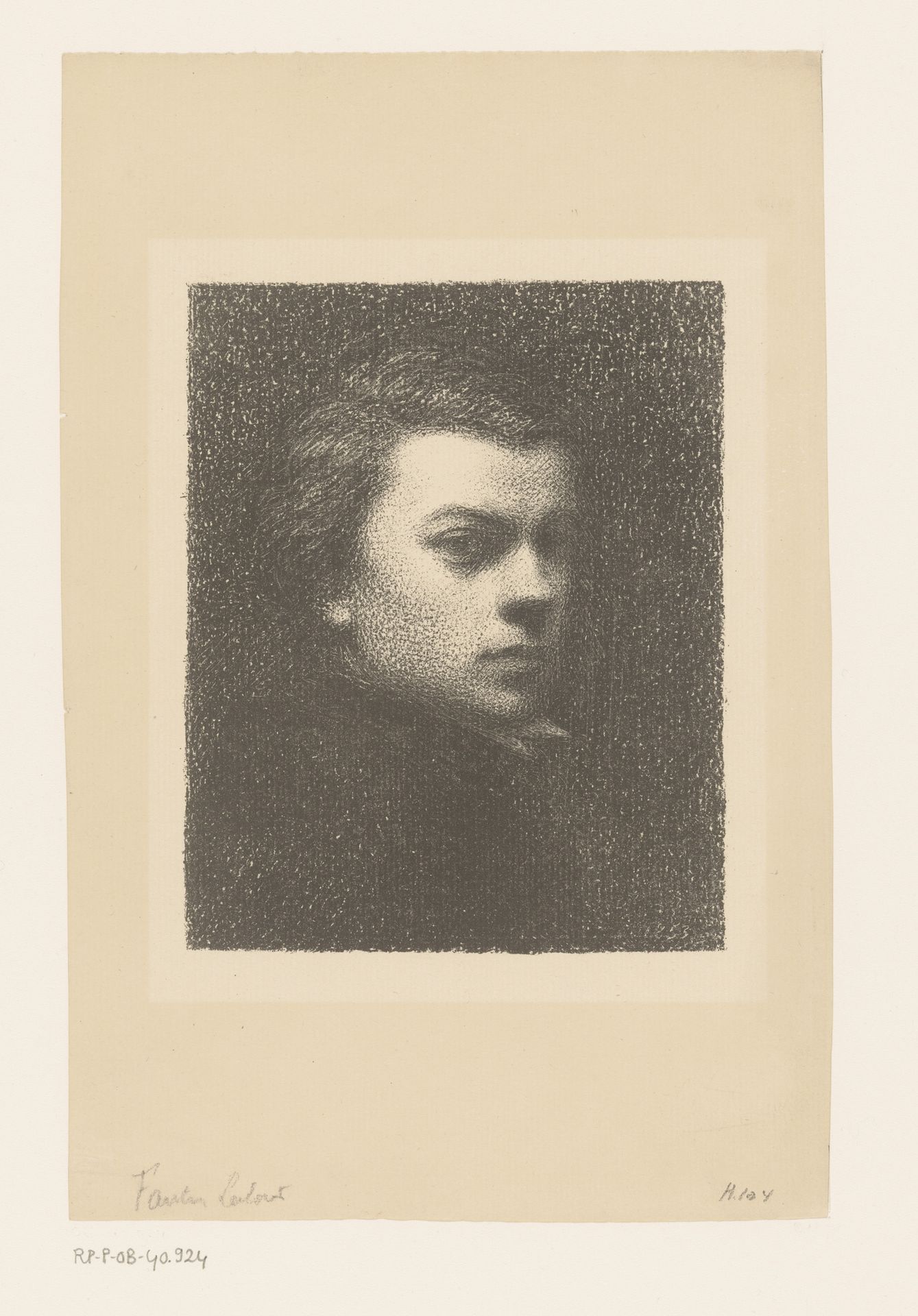 Zelfportret van de kunstenaar op 17-jarige leeftijd by Henri Fantin-Latour