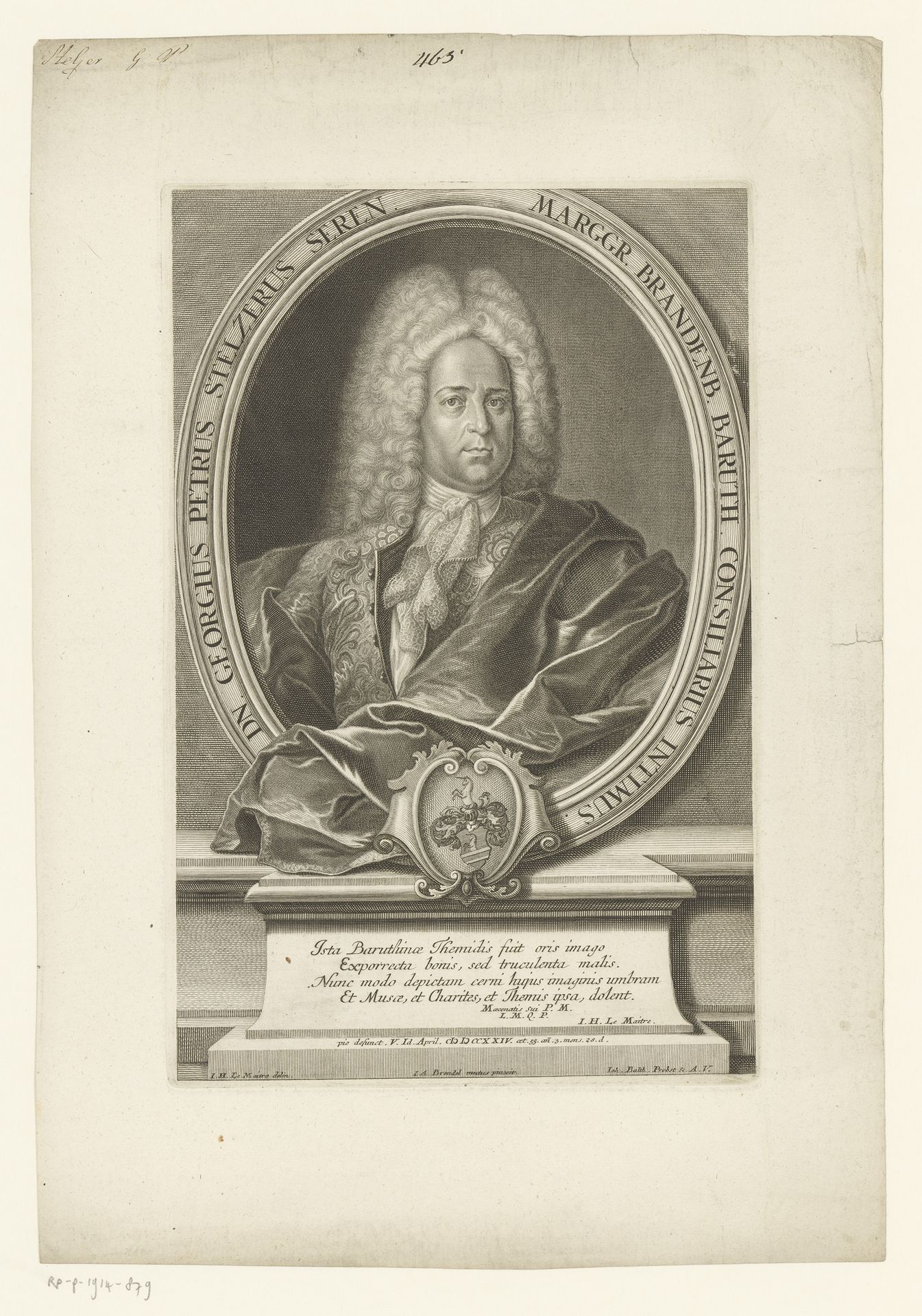 Portret van Georg Peter Stelzer by Johann Balthasar Probst