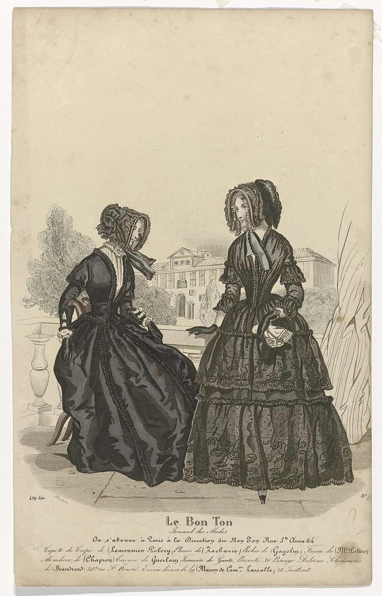 Le Bon Ton, 8 juillet 1844, 429 Liv. No. 774 : Capote de Crép (...) by Eugène Mondain