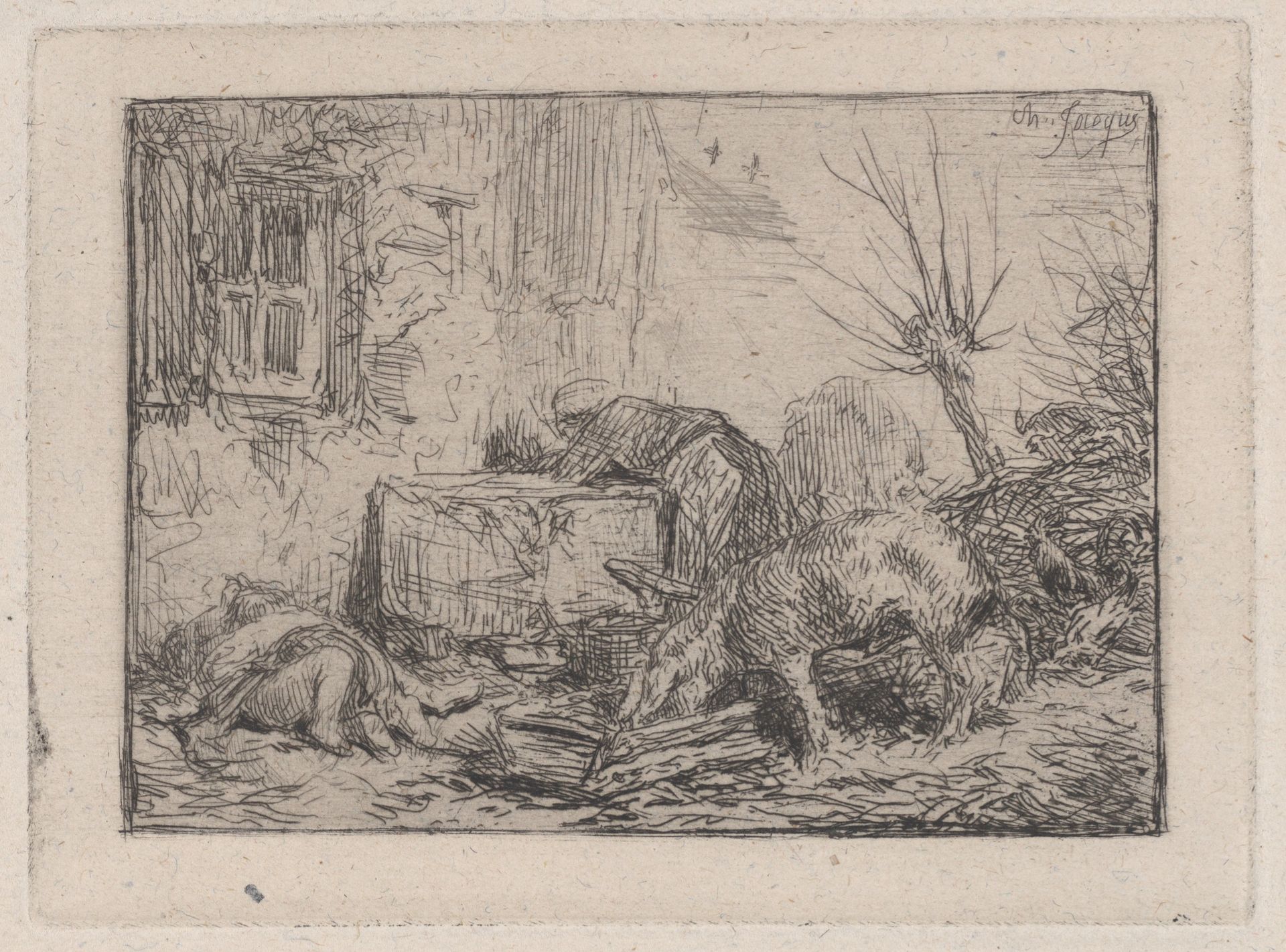 Farmyard by Charles Jacque