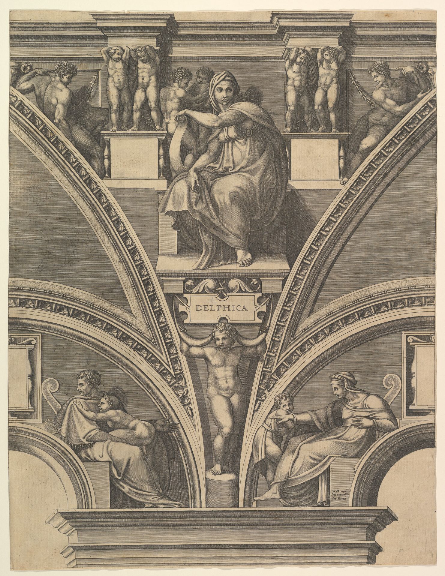 The Delphic Sibyl, from "Prophets and Sibyls in the Sistine Chapel" by Giorgio Ghisi