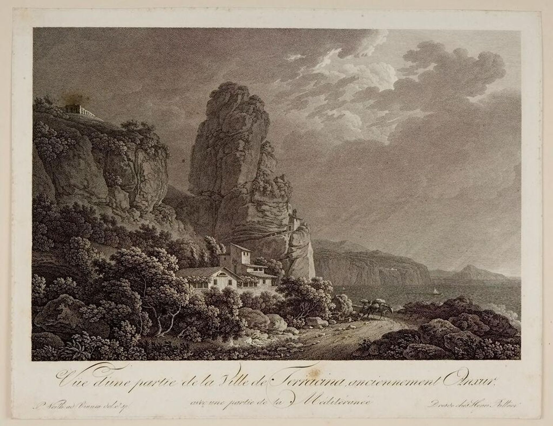 View of the Village Terracina, with a Part of the Mediterranean by Johann Philipp Veith