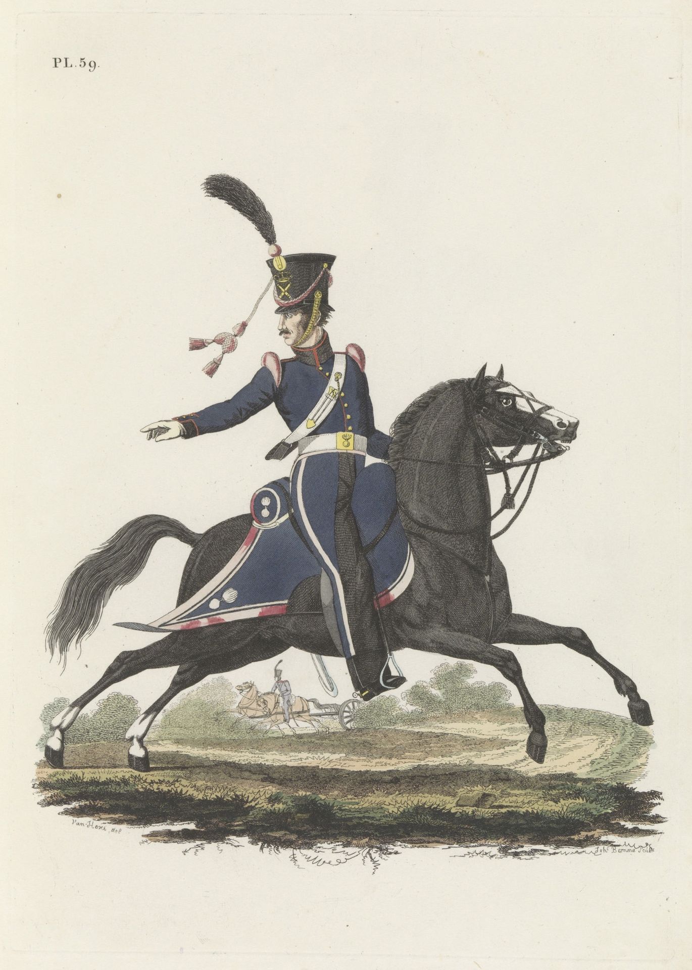 Kanonnier, te paard, der Rijdende Artillerie by Joannes Bemme