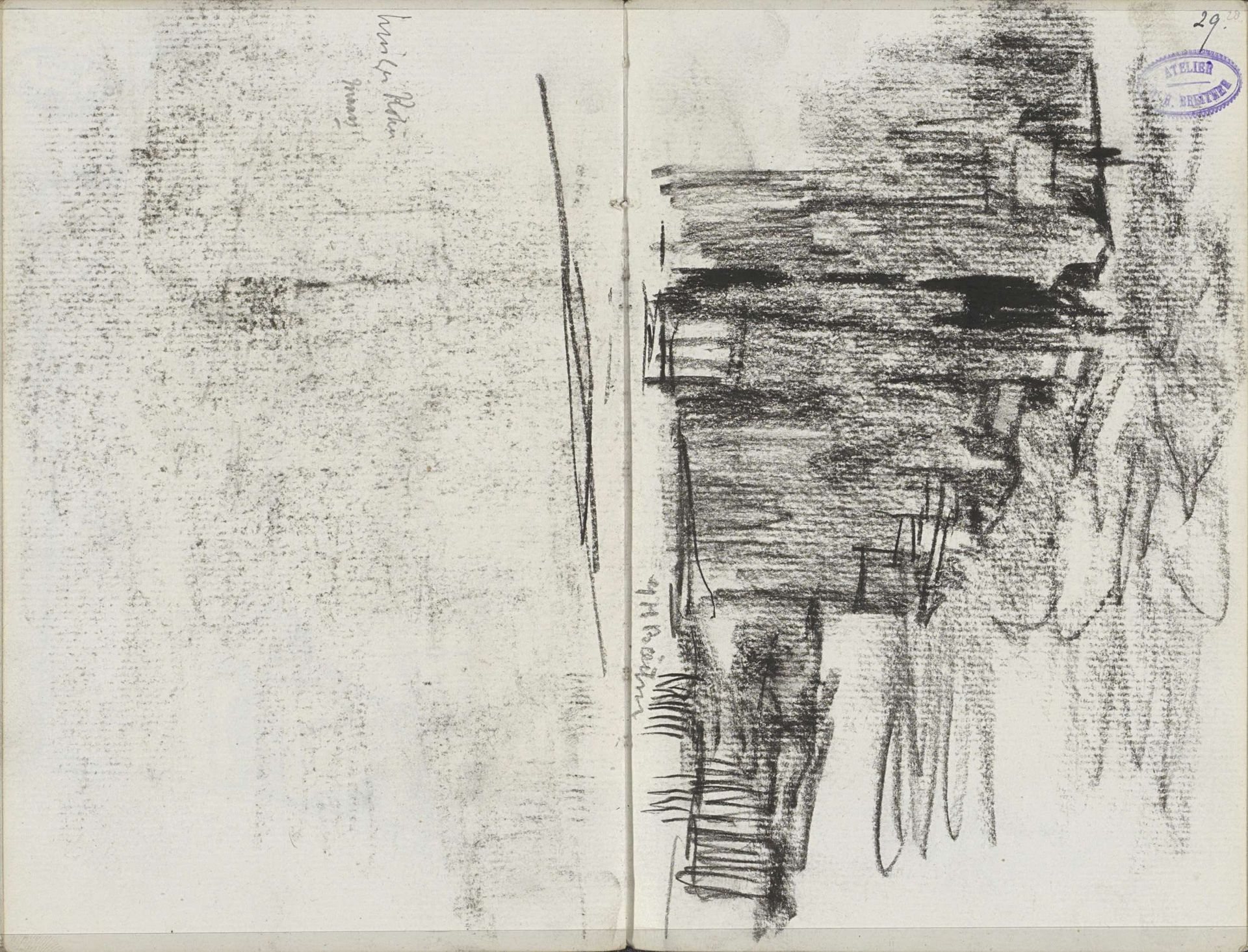 Gezicht op het Rokin te Amsterdam bij maanlicht by George Hendrik Breitner