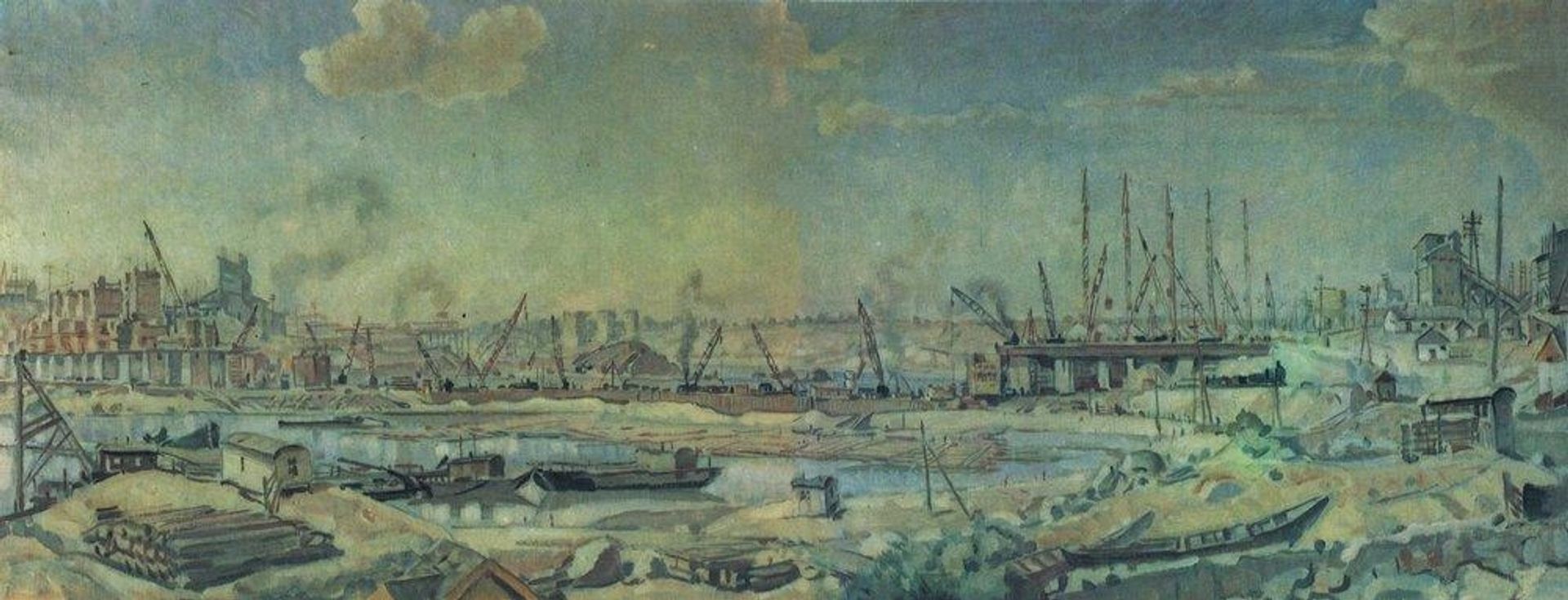 The industrial landscape by Konstantin Bogaevsky