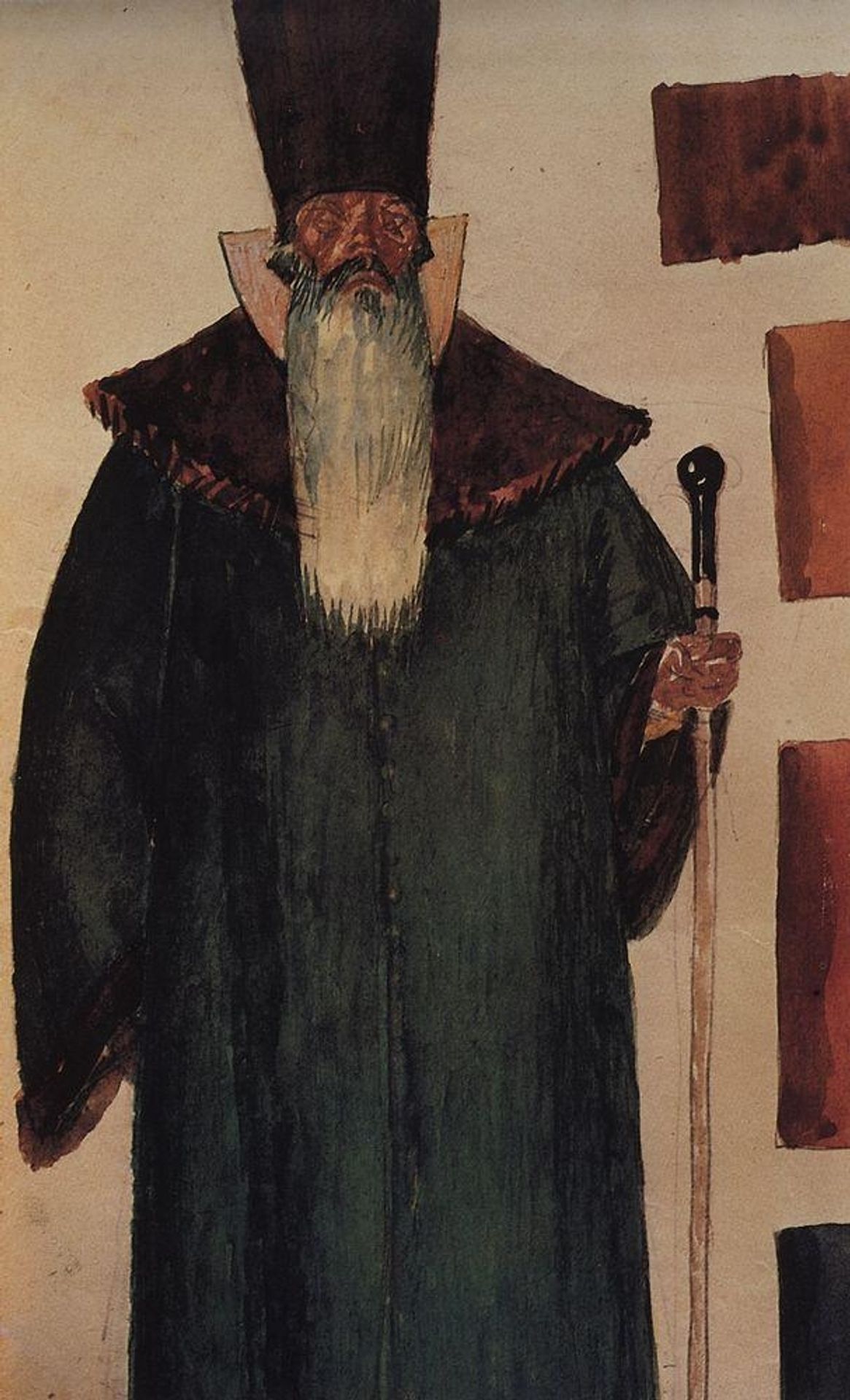 Costume Design Boyar to the tragedy of Pushkin's Boris Godunov by Kuzma Petrov-Vodkin