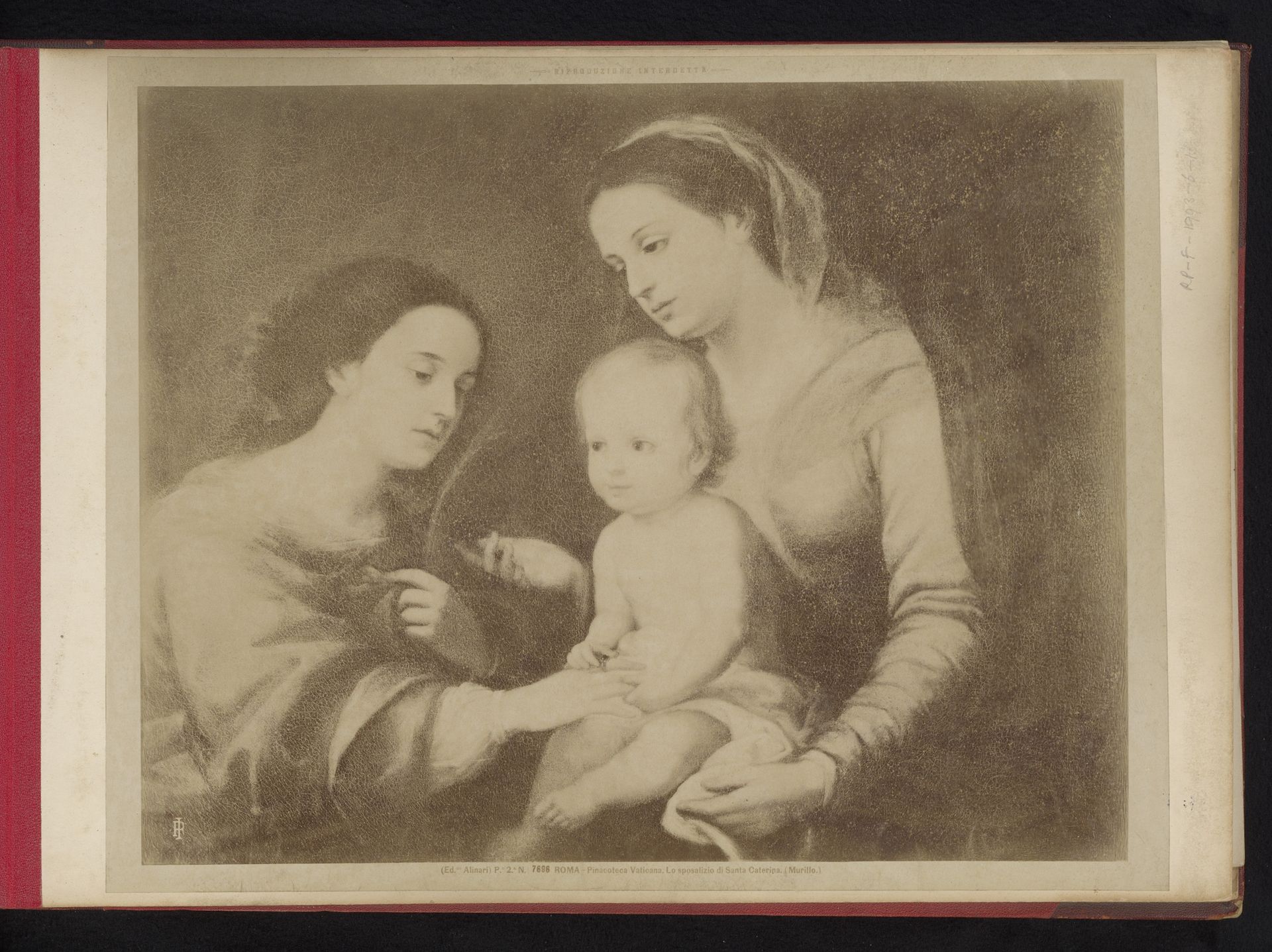 Fotoreproductie van schilderij Het huwelijk van de heilige Catharina door Murillo, Vaticaanse Pinacotheek by Fratelli Alinari