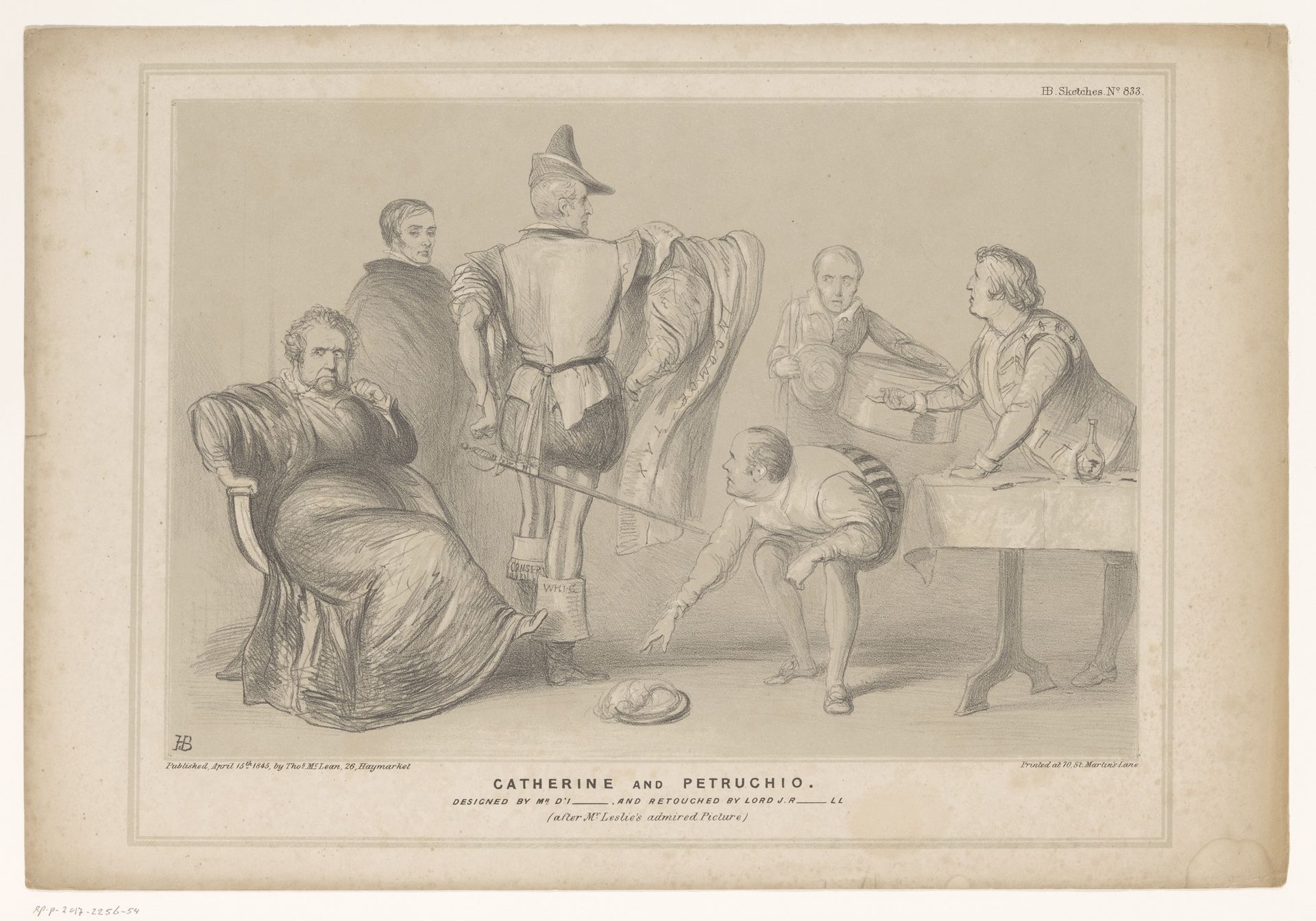Spotprent met premier Robert Peel en Joseph Hume by John Doyle