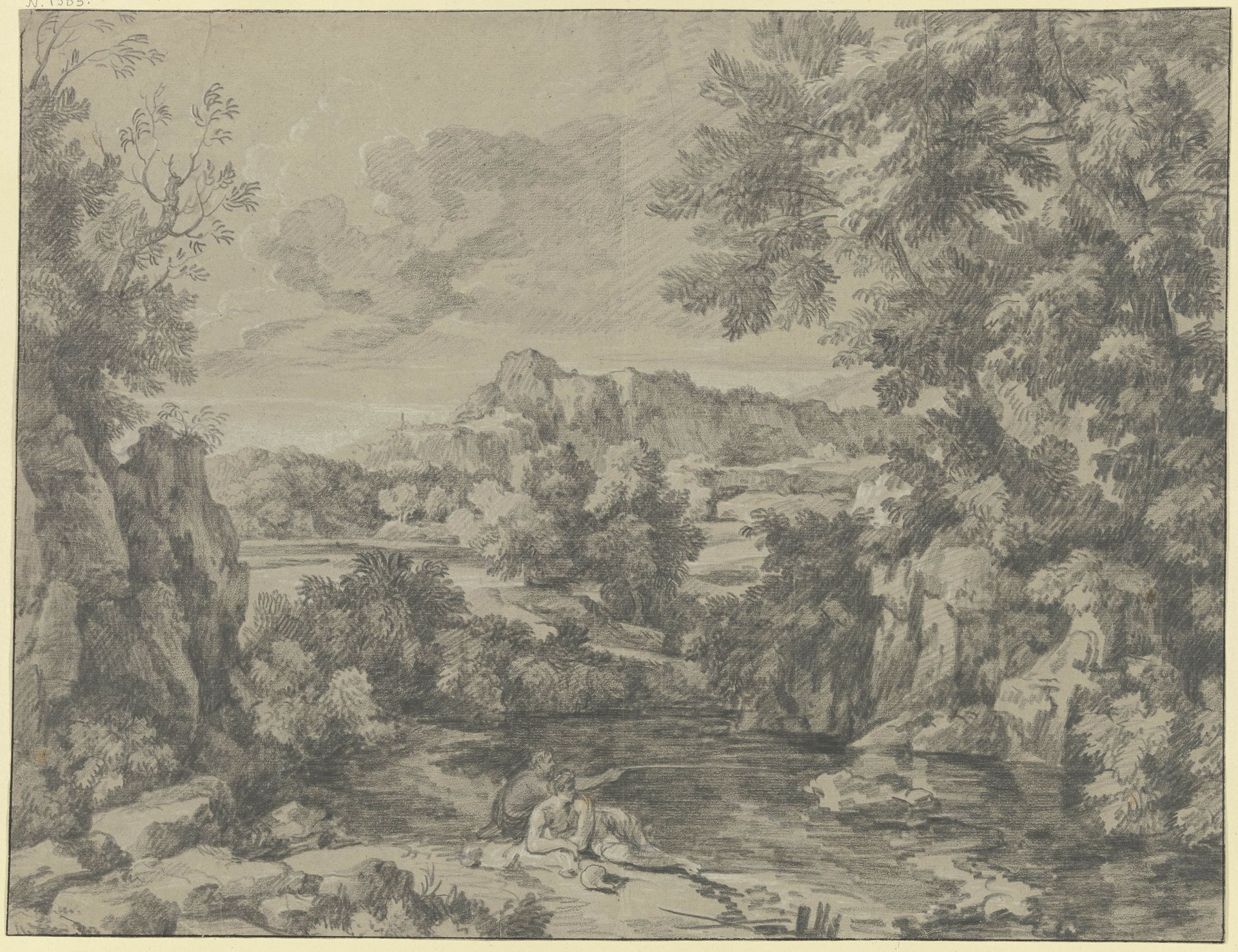 Klassische Landschaft in der Manier des Gaspar Dughet-Poussin by Jan Joost van Cossiau