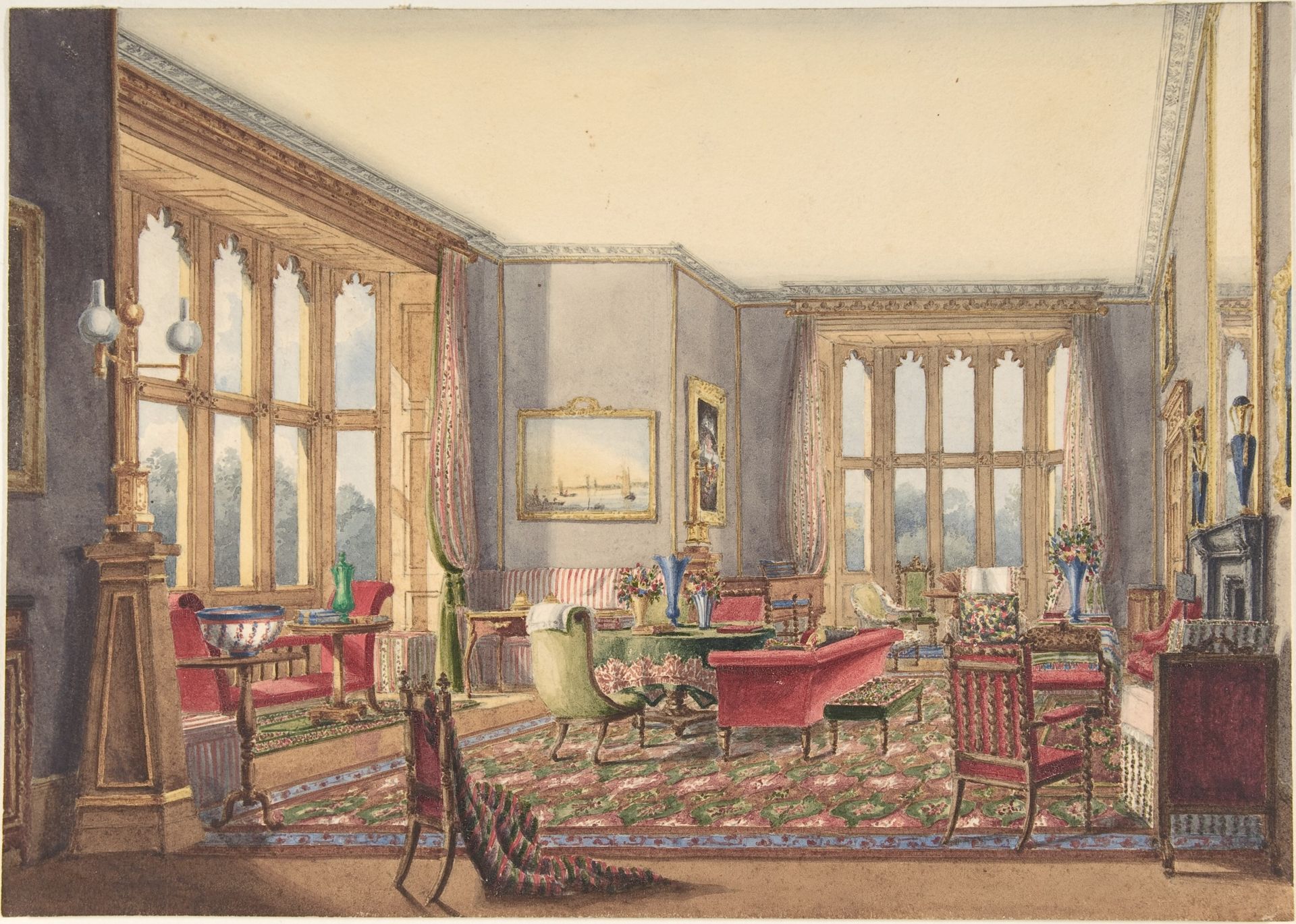 Drawing Room, Guys Cliffe, Warwickshire by Anonymous