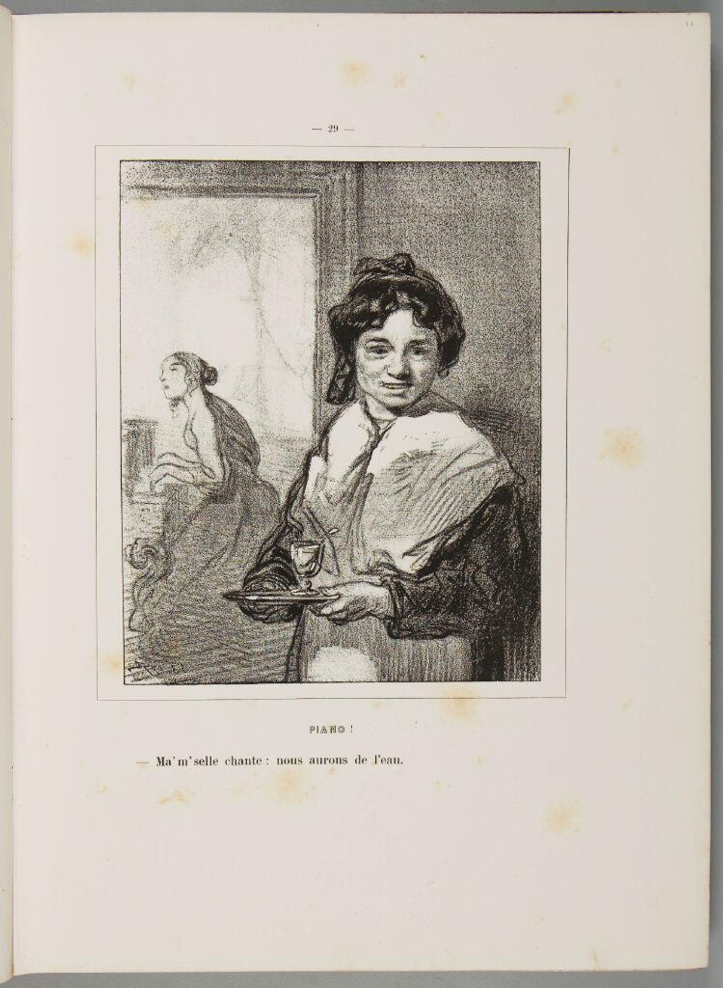 Mademoiselle sings; we will have water. by Paul Gavarni