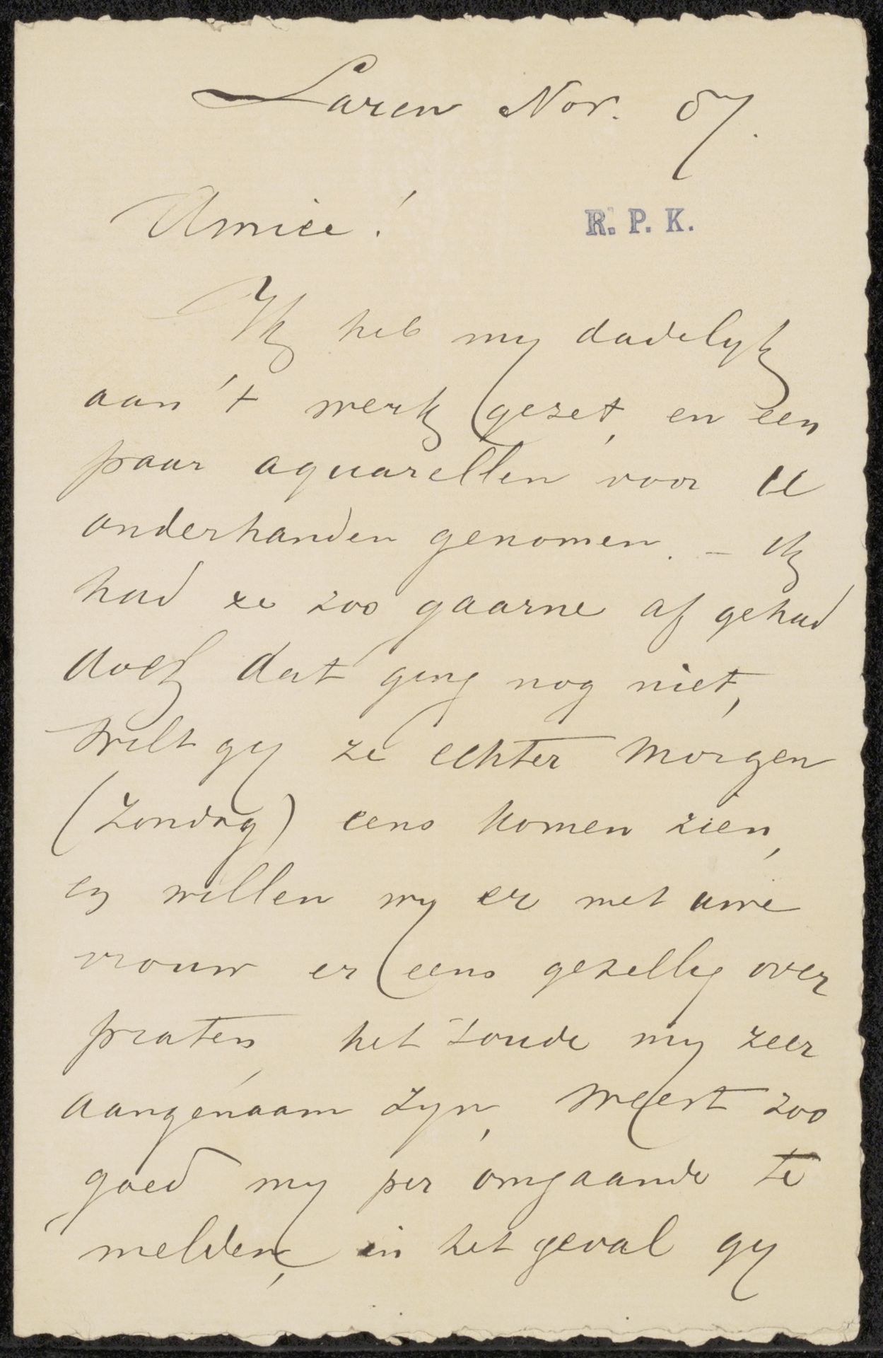 Brief aan anoniem by Anton Mauve