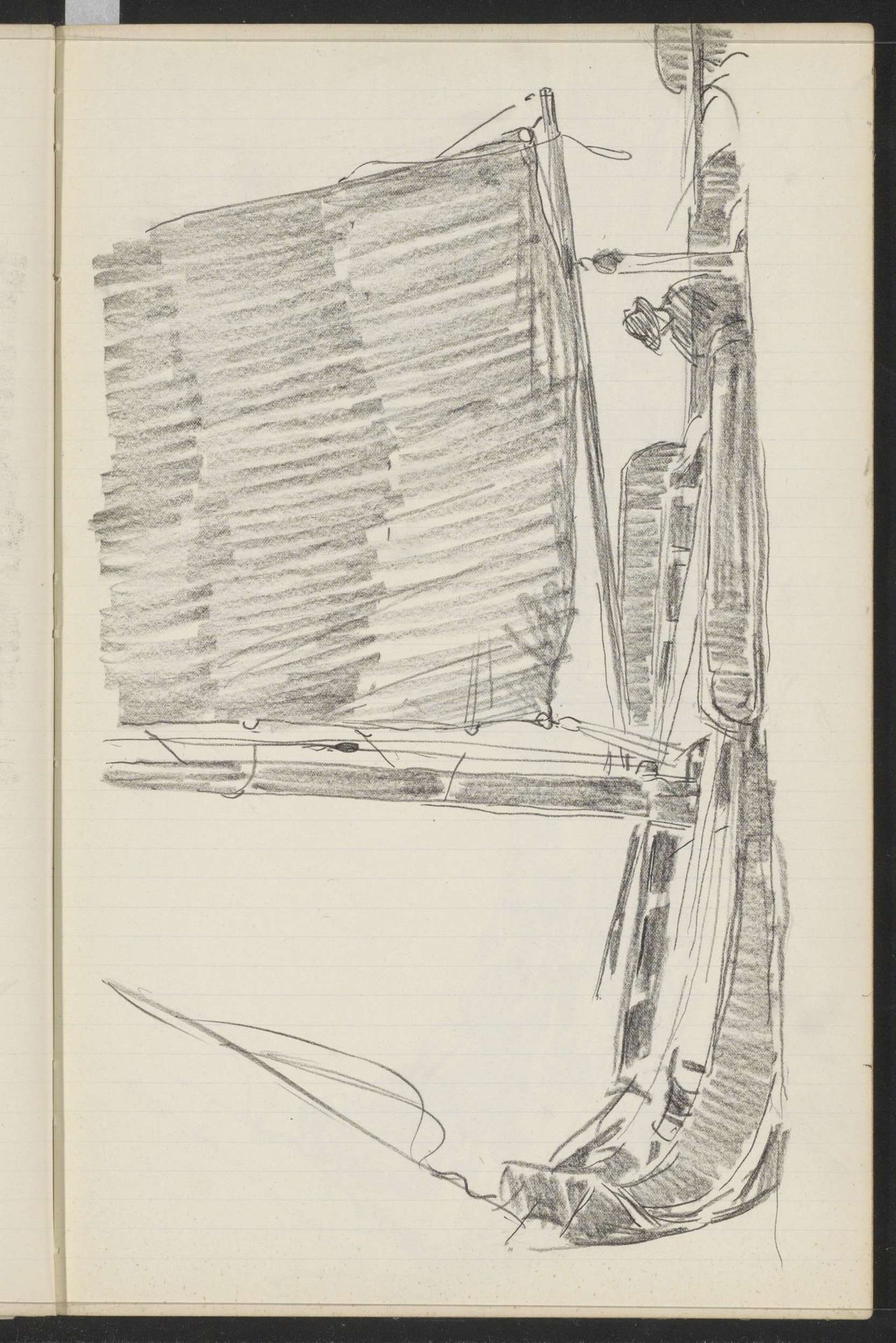 Aangemeerd zeilschip aan een kade by Willem Bastiaan Tholen