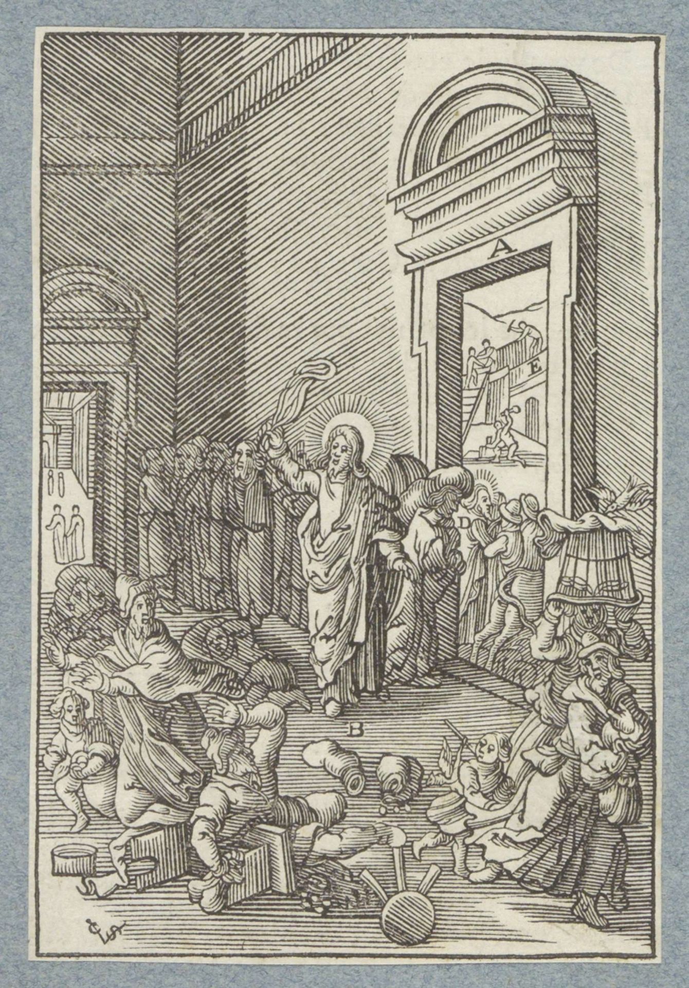 Verdrijving van de wisselaars uit de tempel by Christoffel van (II) Sichem