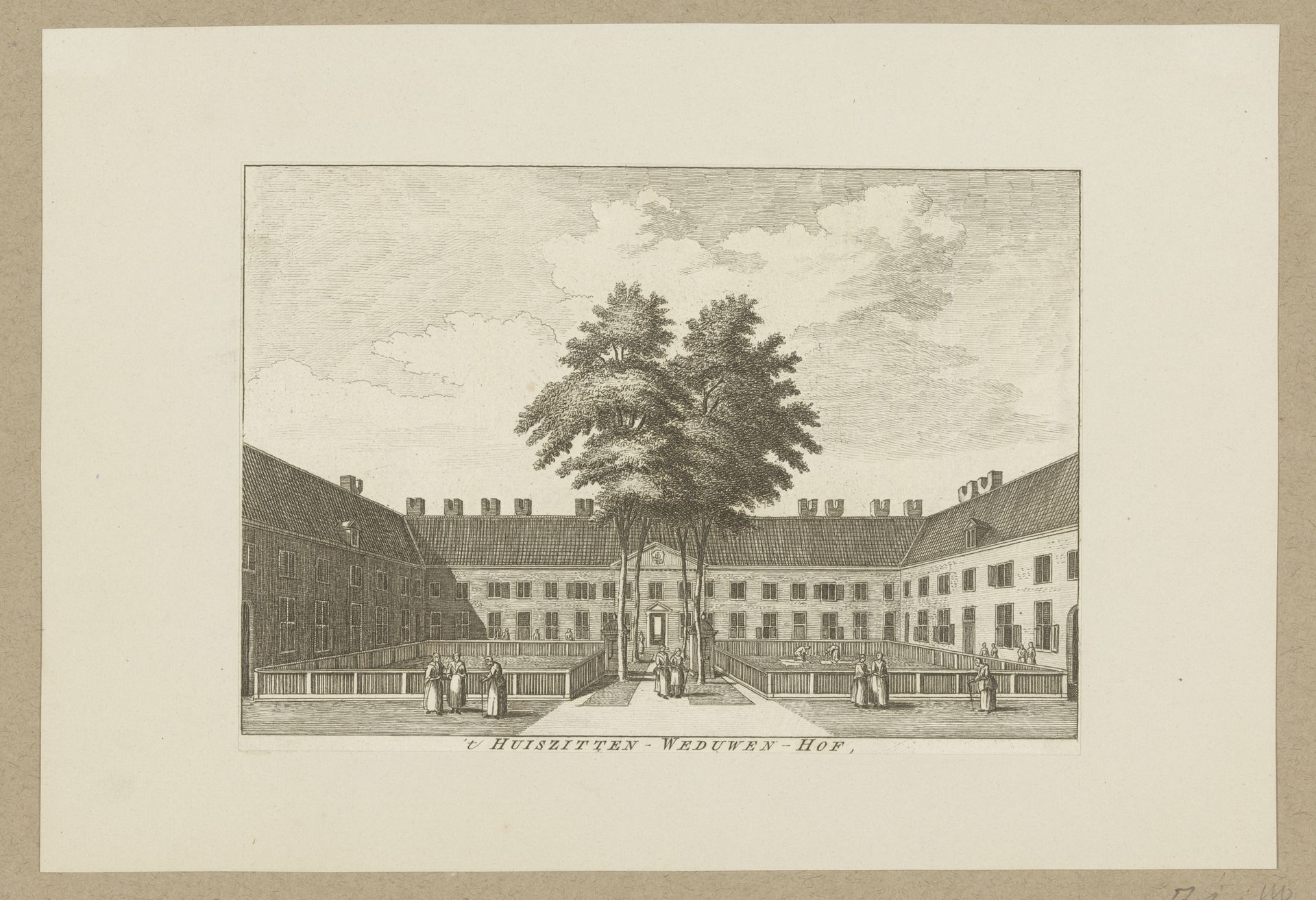 Gezicht op de binnenplaats van het Karthuizerhof te Amsterdam by Anonymous