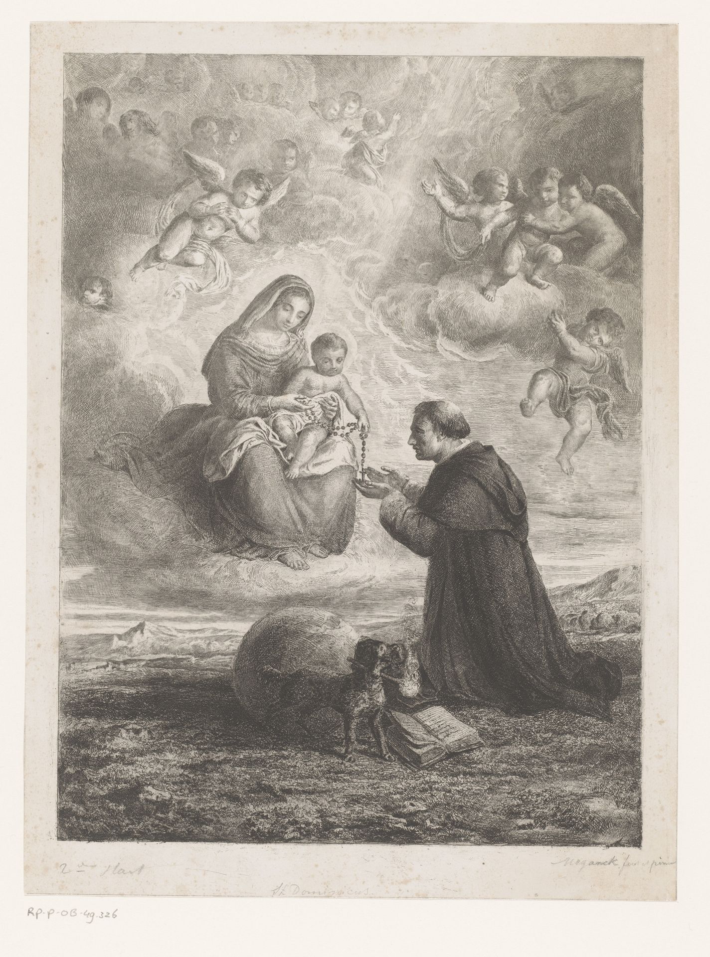 Verschijning van Maria met het Christuskind aan Sint-Dominicus by Joseph Meganck