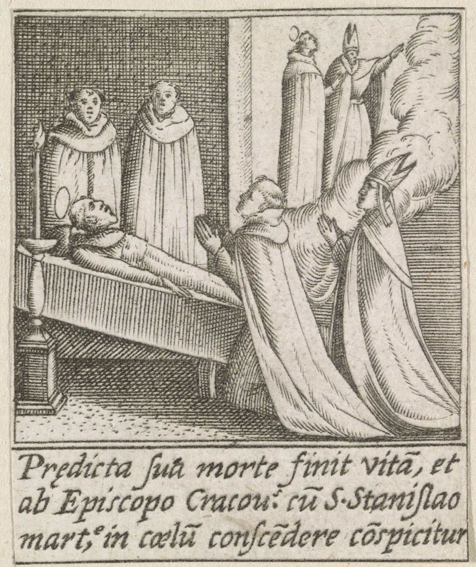 Sterfbed van de Heilige Hyacinthus van Polen by Johann Sadeler I