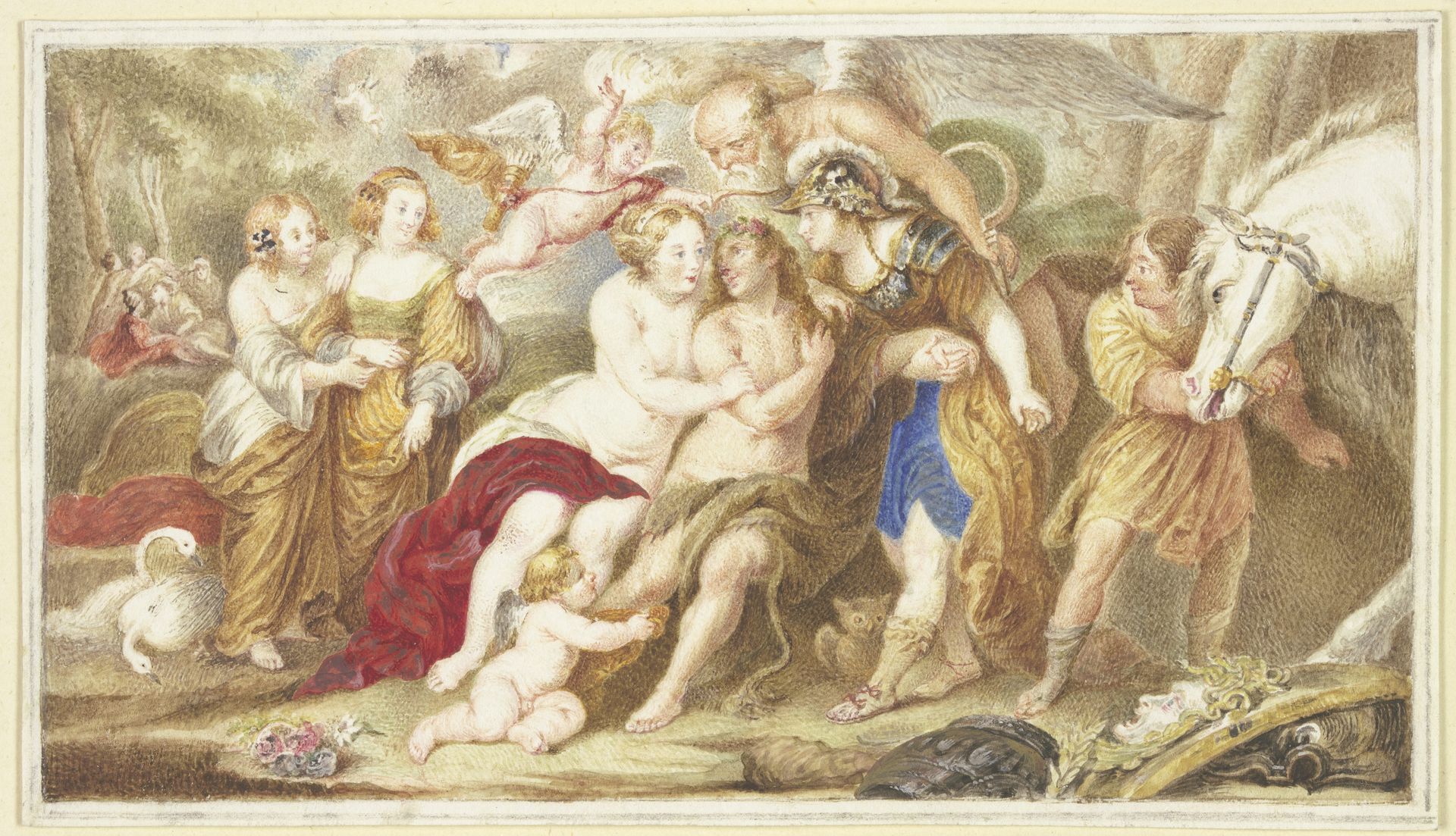 Hercules at the crossroads by Arnold Houbraken