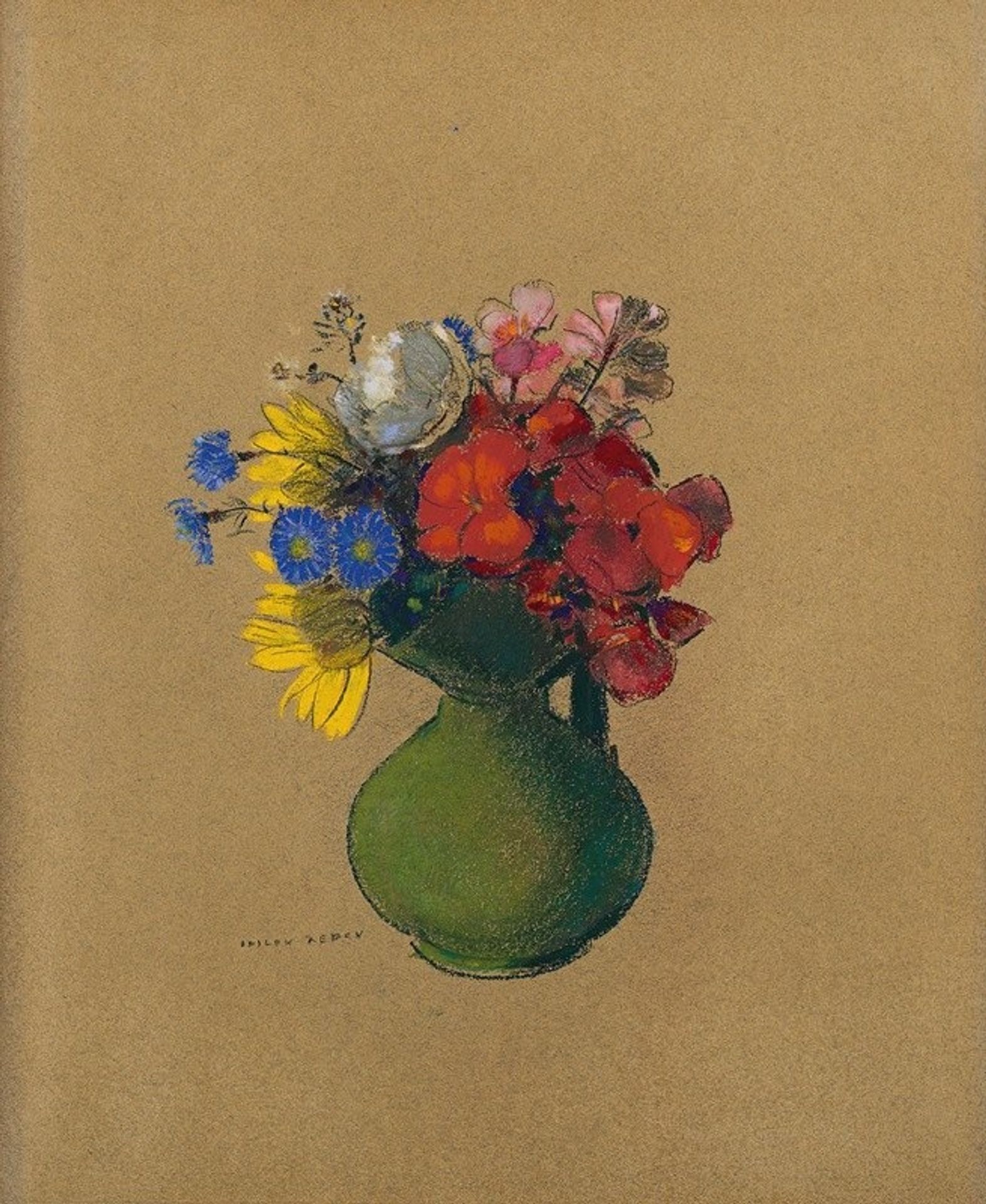 Géraniums et fleurs des champs by Odilon Redon