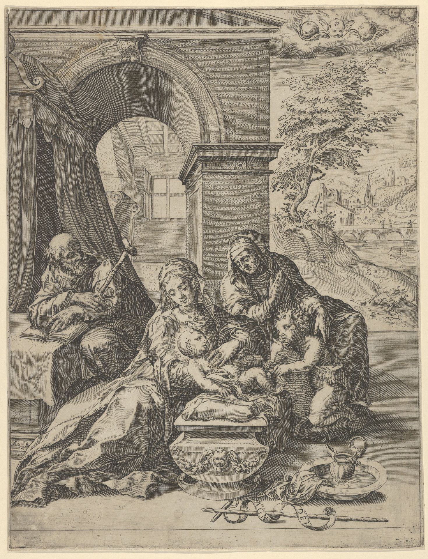 The Holy Family with Saint Anne and the young Saint John the Baptist by Cherubino Alberti