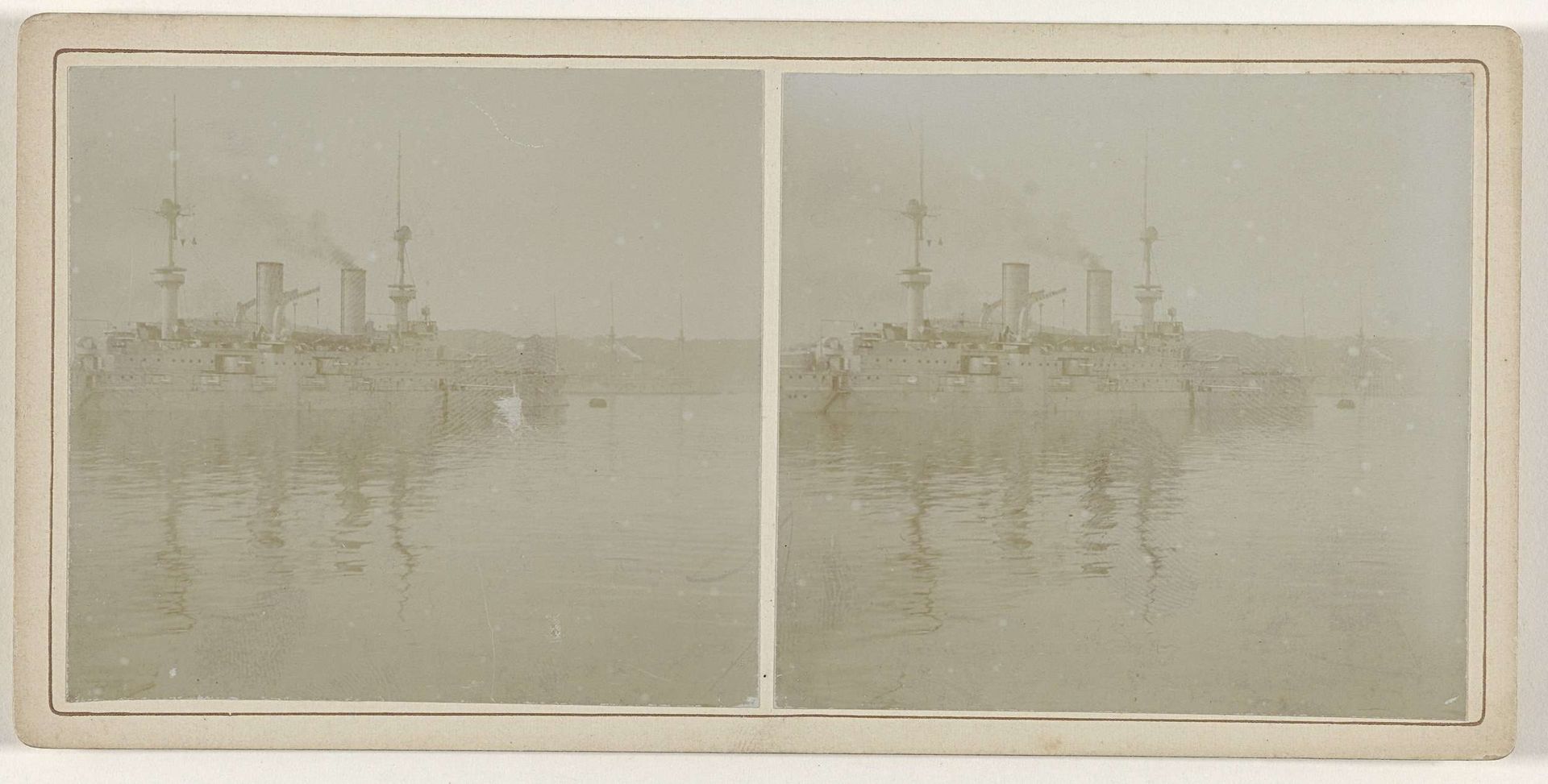 Marinefregat in de haven van Kiel by Geldolph Adriaan Kessler