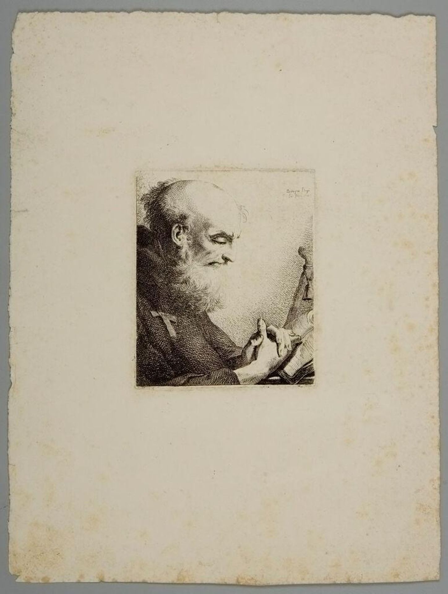 Head of an Old Man, Profile Right by Benigno Bossi