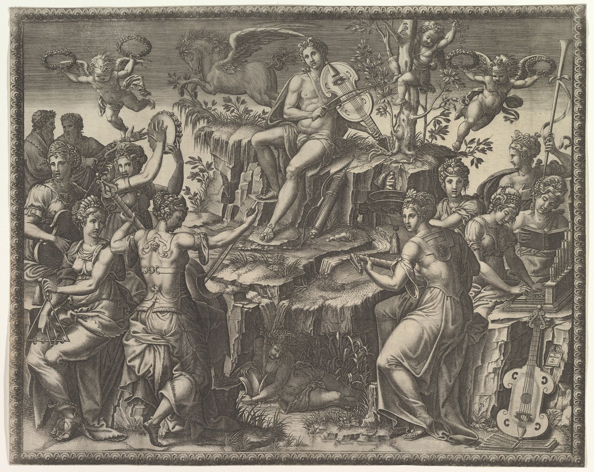 Apollo and the Muses by Giorgio Ghisi
