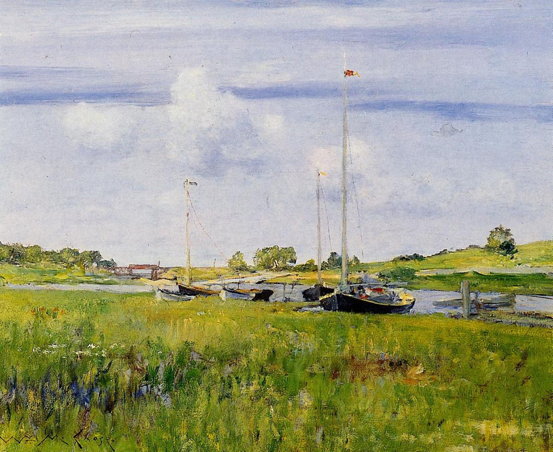 At the Boat Landing by William Merritt Chase