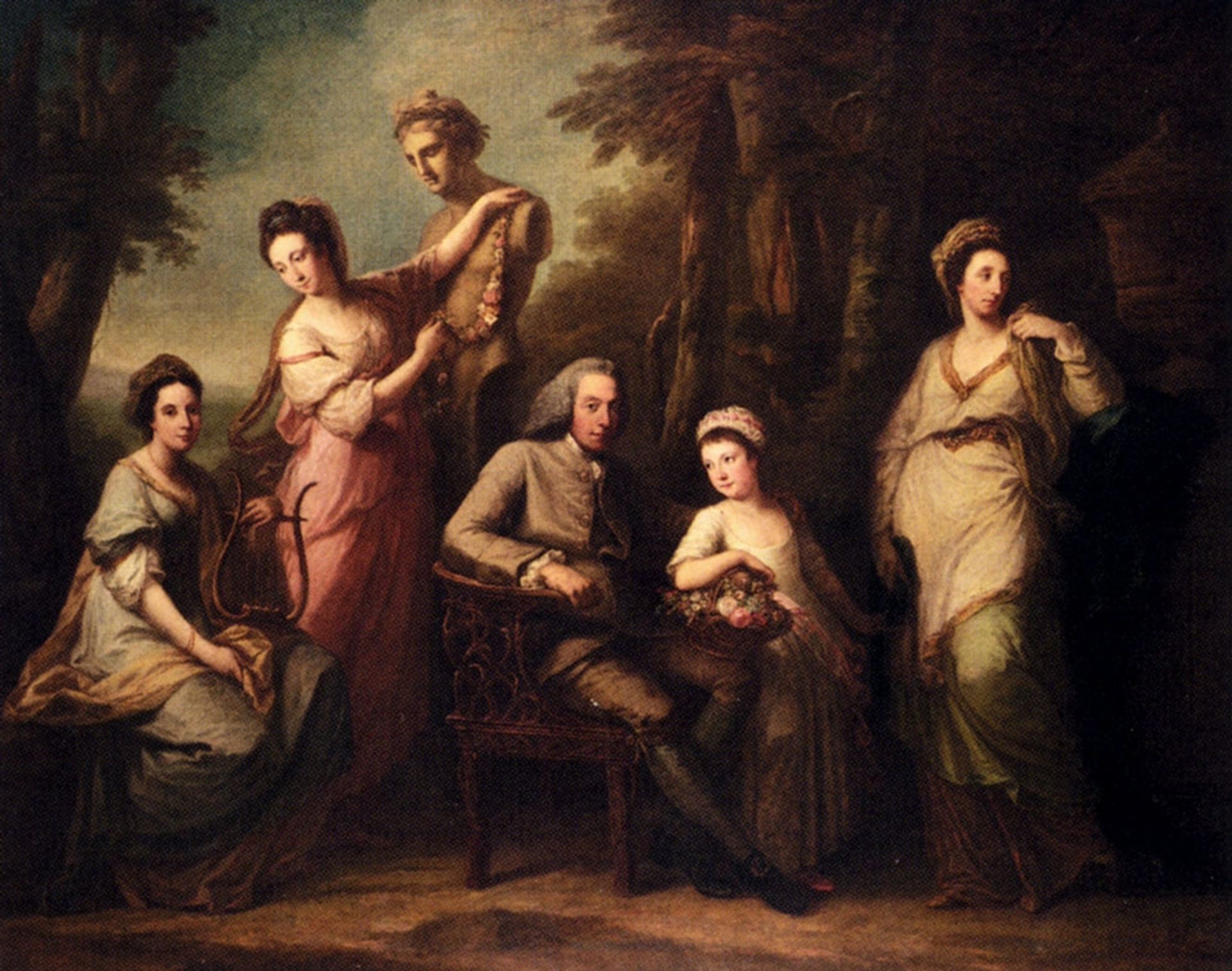 Portrait Of Philip Tisdall With His Wife And Family by Angelica Kauffmann