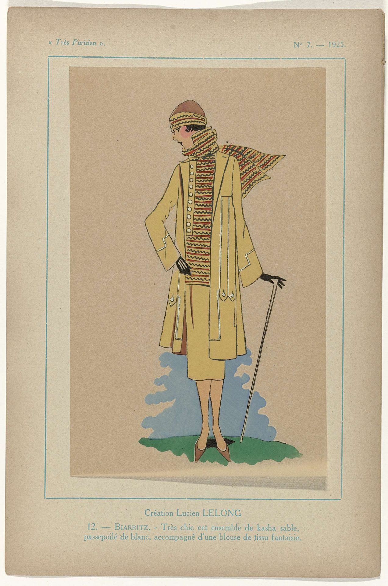Très Parisien, 1925,  No. 7, Pl. 12: Création Lucien LELONG  - BIARRITZ by G-P. Joumard